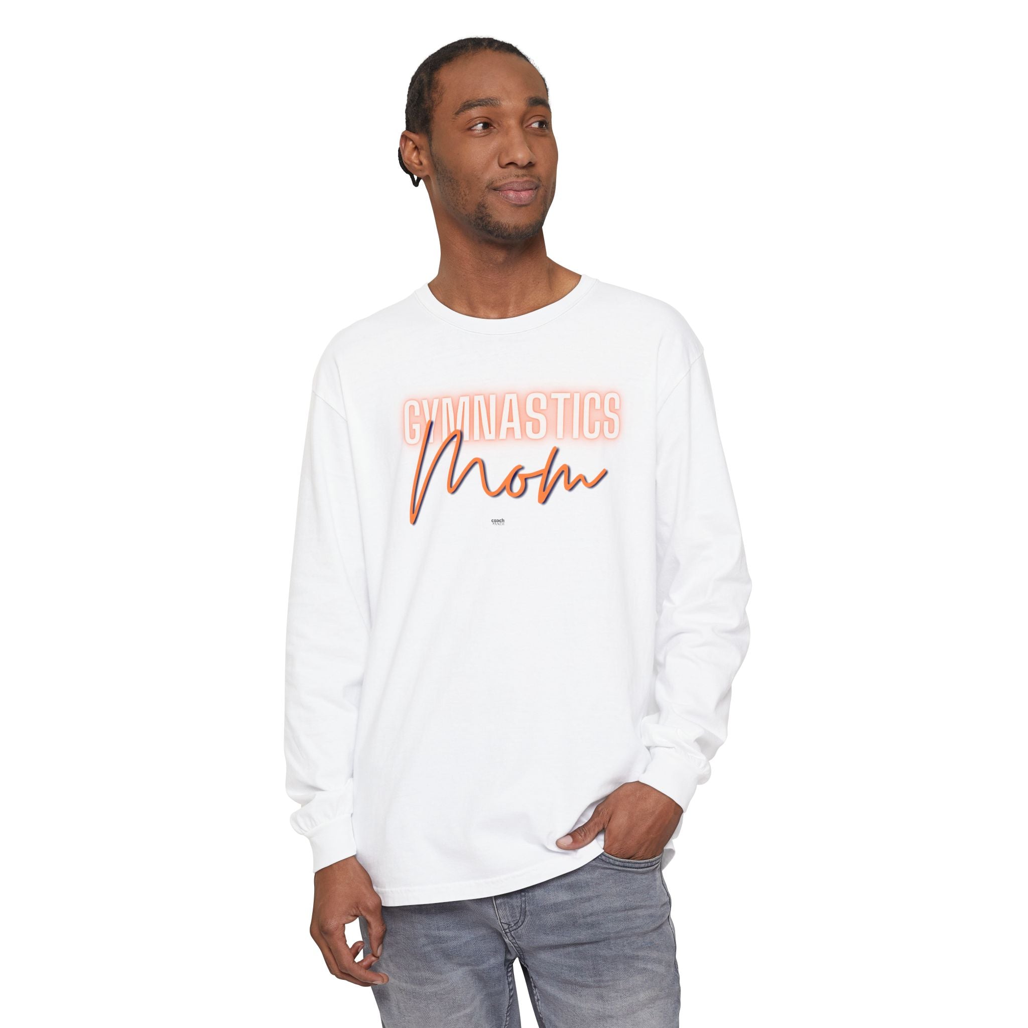 Glow Gym Mom Long Sleeve Shirt - Orange/Blue (Adult)