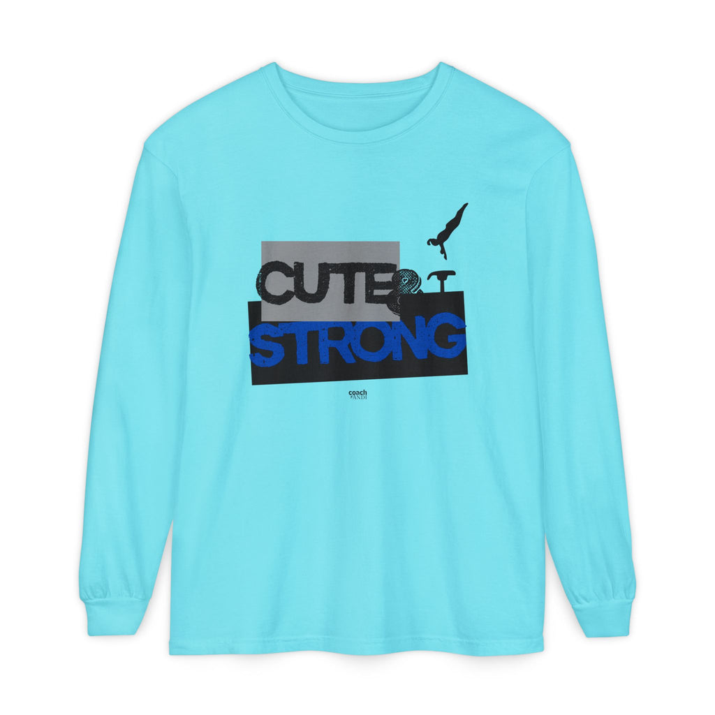 Cute & Strong - Blue/Black (Adult Long Sleeve Shirt)