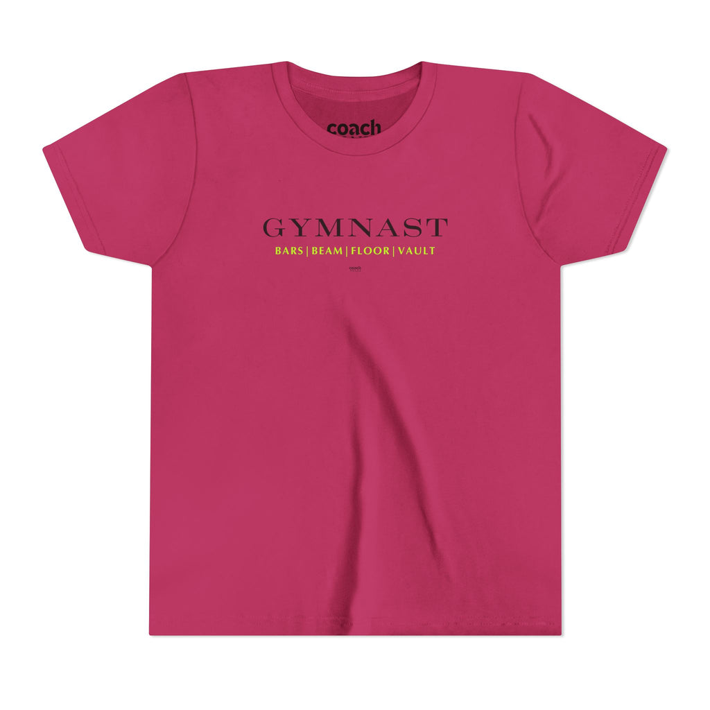 GYMNAST (Bars Beam Floor Vault) Tshirt - Lime (Youth)