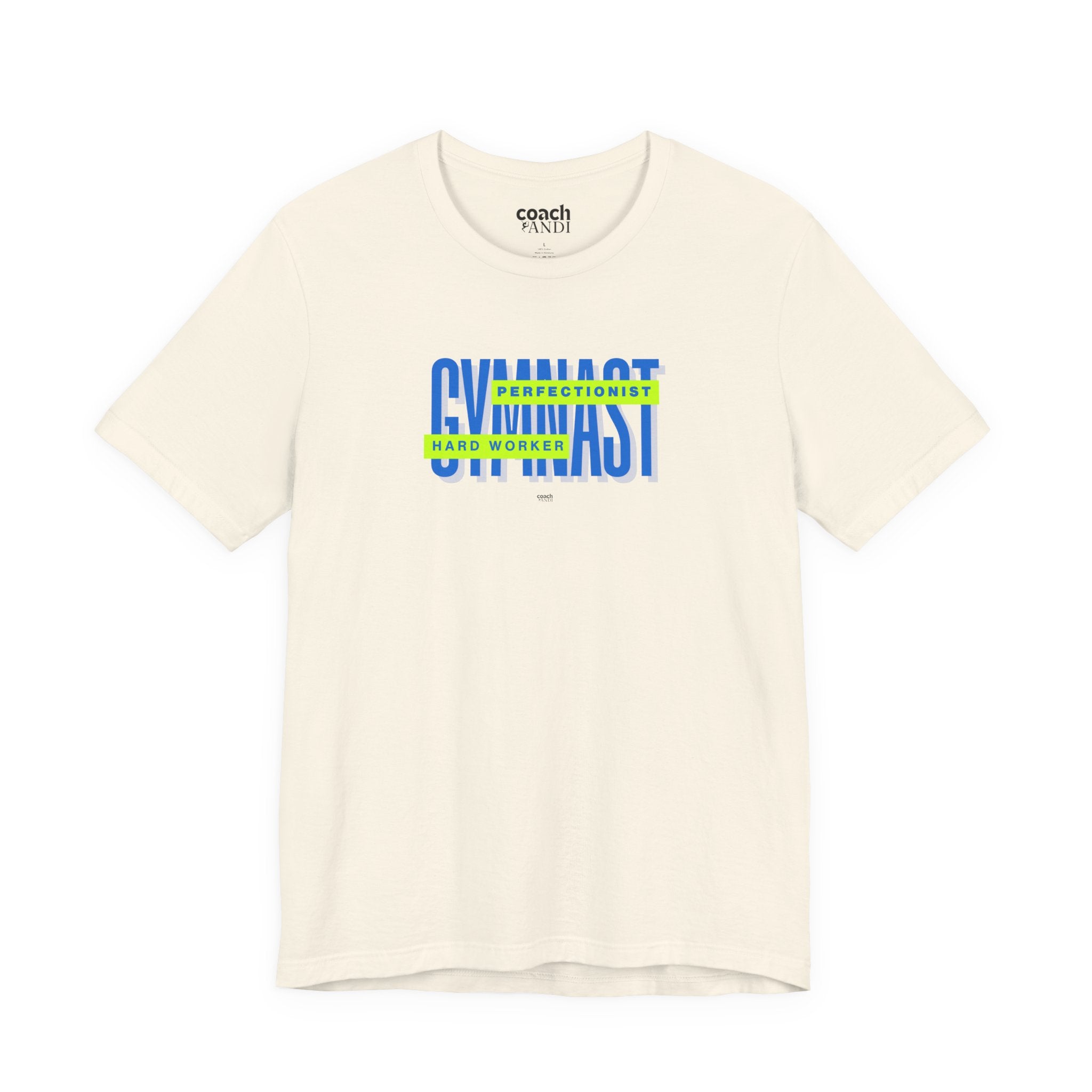 Gymnast Hard Worker Tshirt - Lime/Blue (Adult)