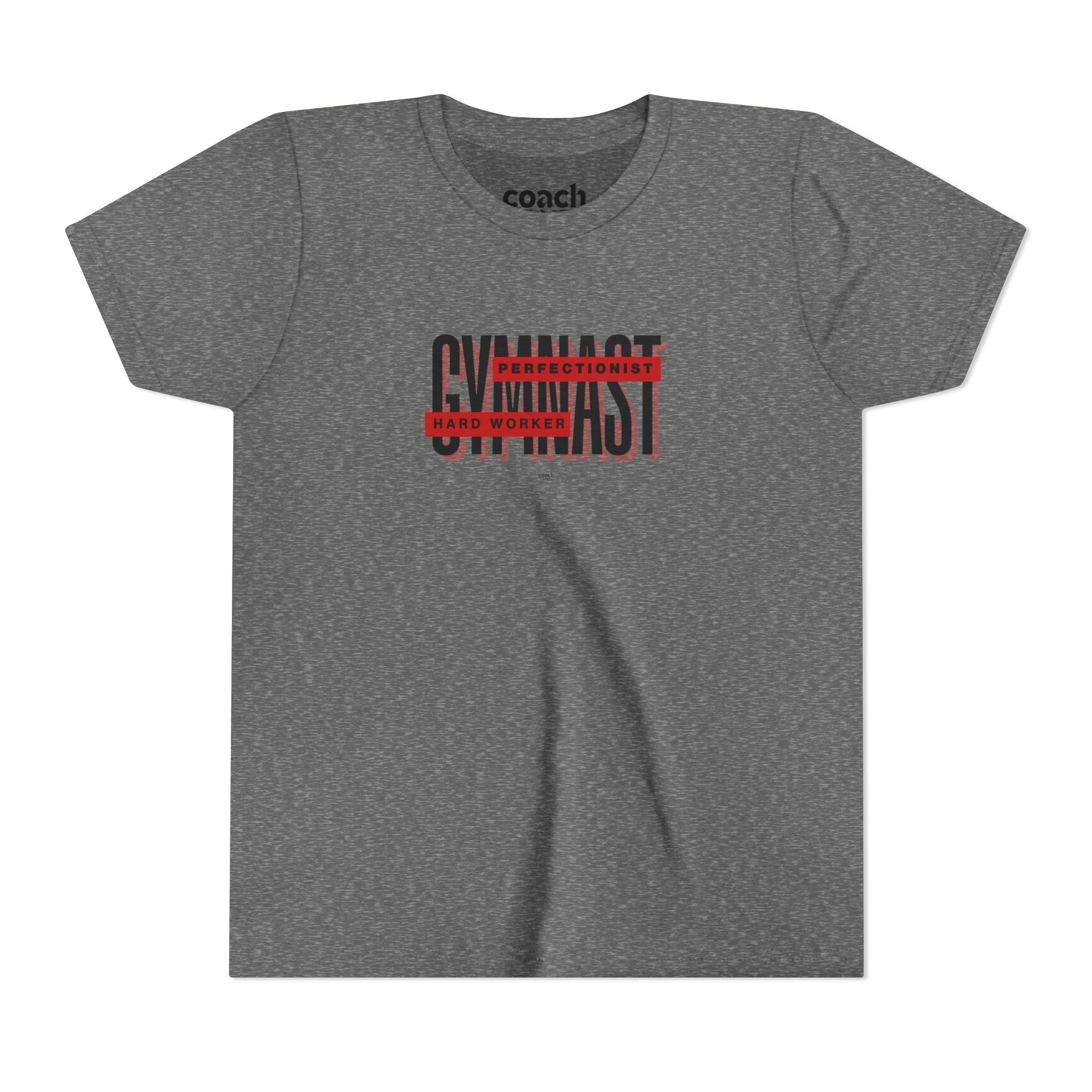 Gymnast Hard Worker Tshirt - Red/Black (Youth)