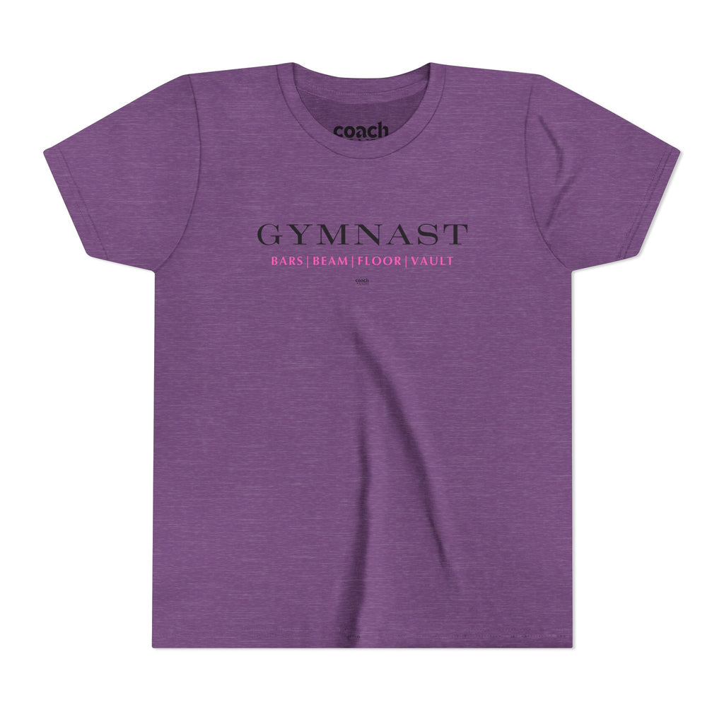 GYMNAST (Bars Beam Floor Vault) Short Sleeve Tee - Pink (Youth)