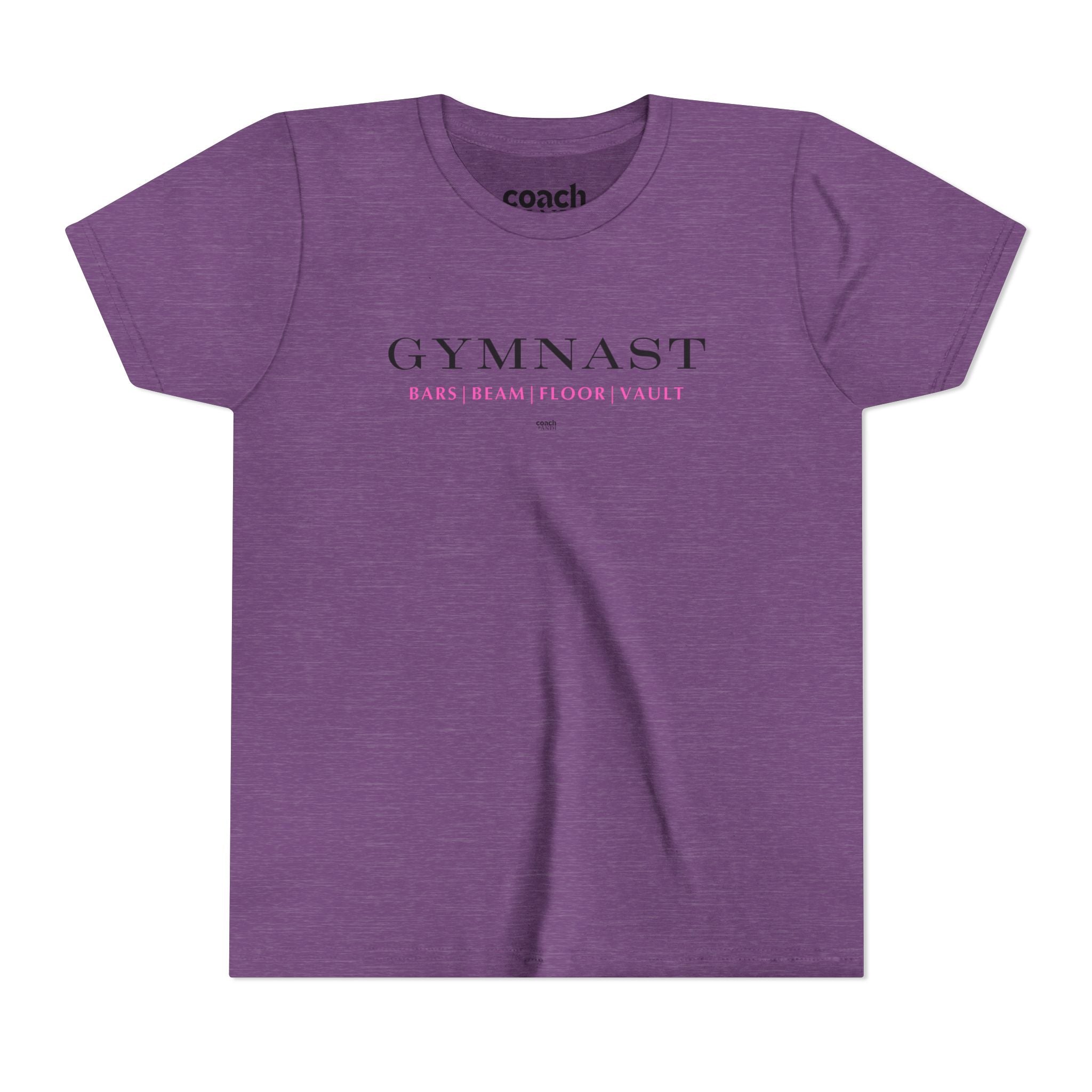 GYMNAST (Bars Beam Floor Vault) Short Sleeve Tee - Pink (Youth)
