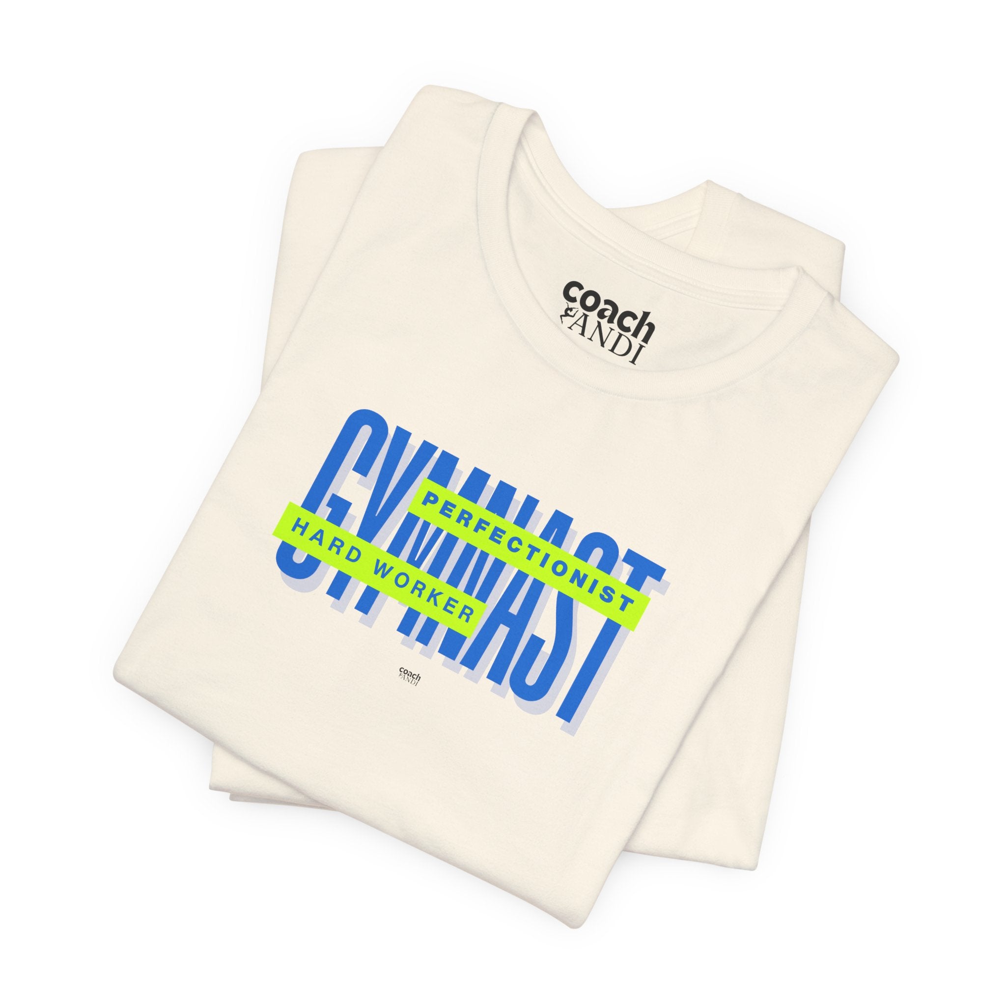 Gymnast Hard Worker Tshirt - Lime/Blue (Adult)