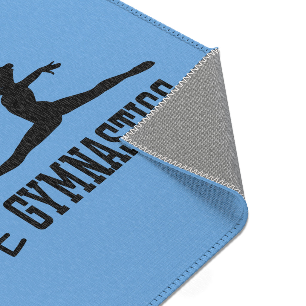 Peace, Love, Gymnastics-Lt Blue (Area Rugs)