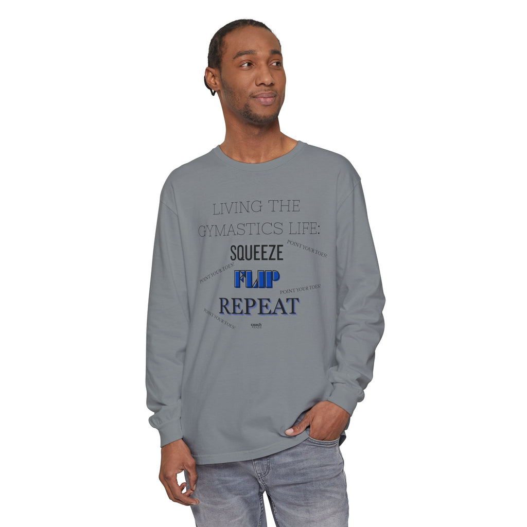 Squeeze Flip Repeat - Blue (Adult Longsleeve Shirt)