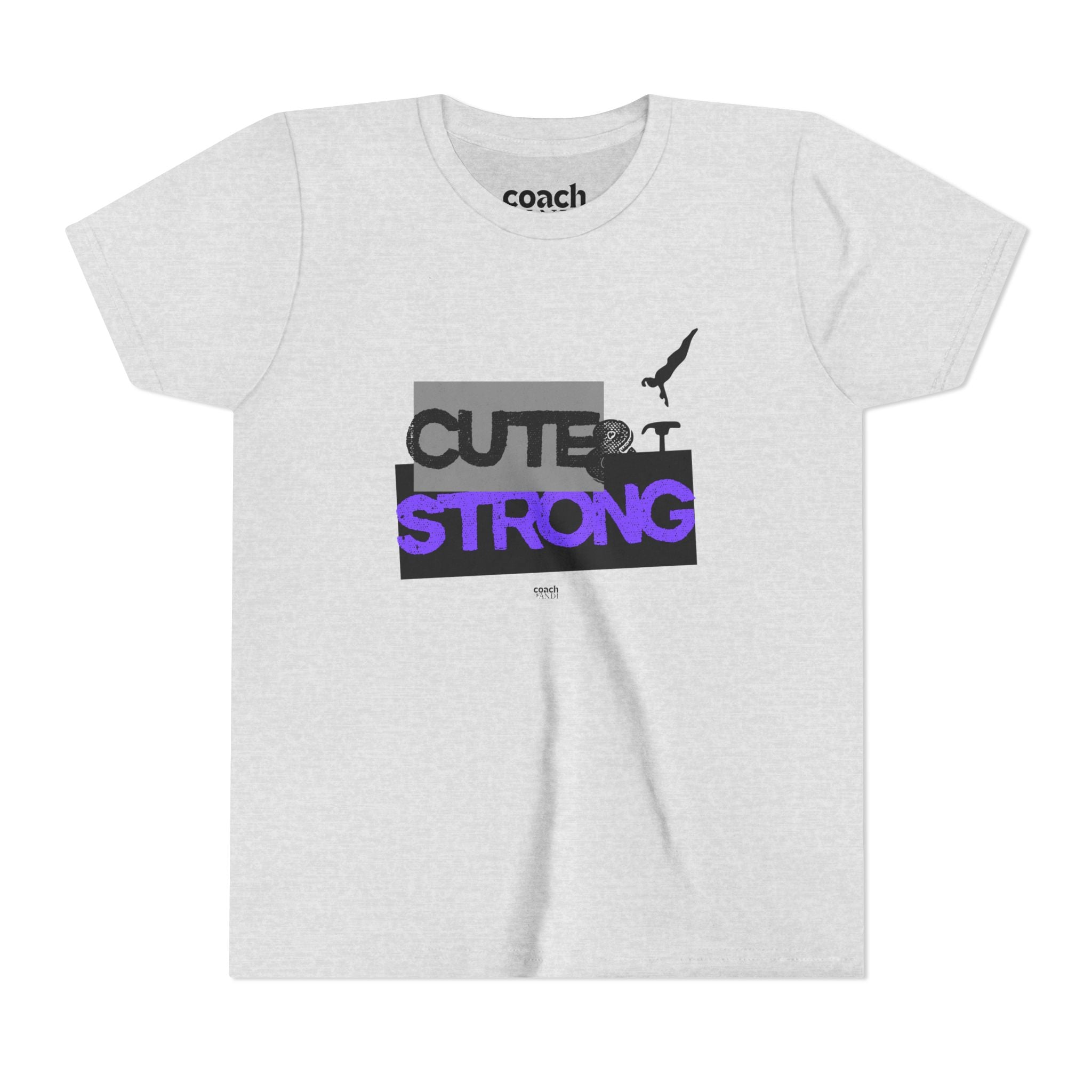 Cute & Strong Youth Short Sleeve Tee - Purple/Black