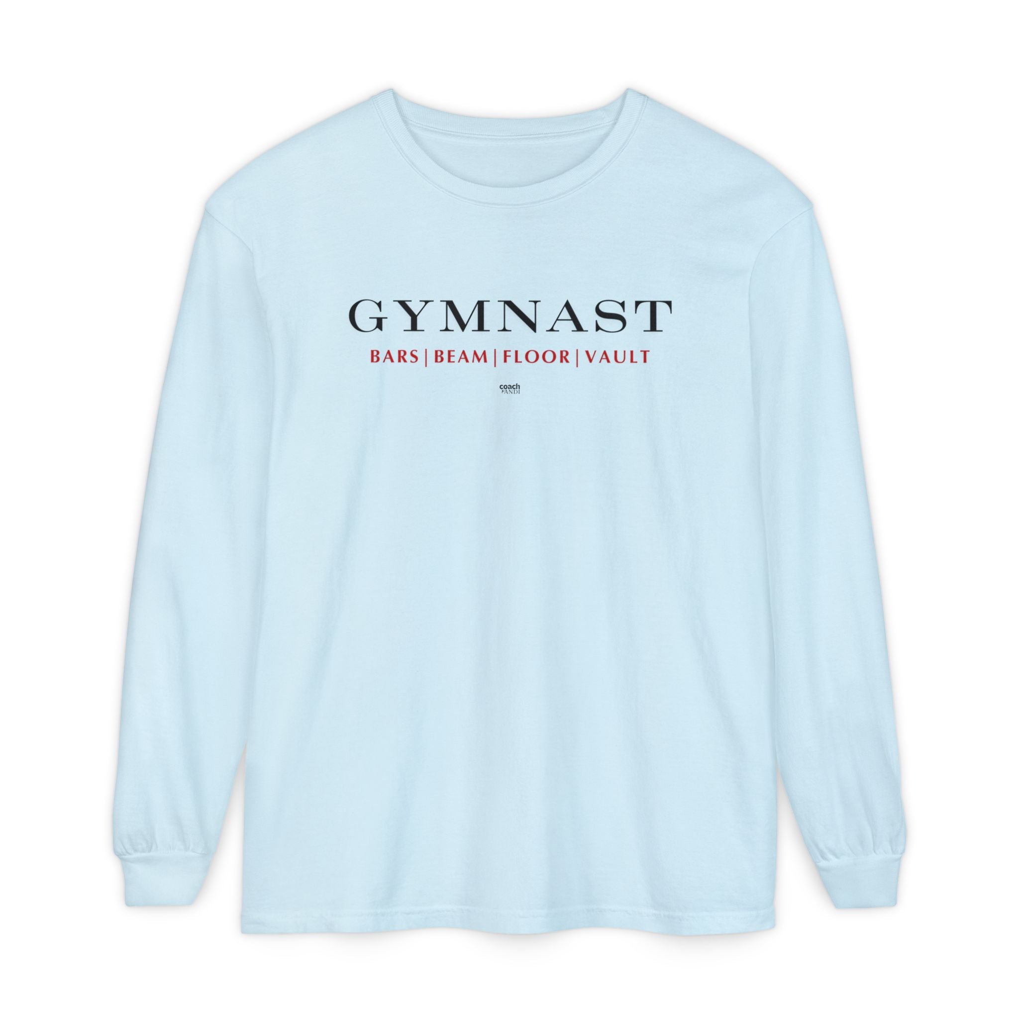 GYMNAST (Bars Beam Floor Vault) Long Sleeve Shirt - Red (Adult )