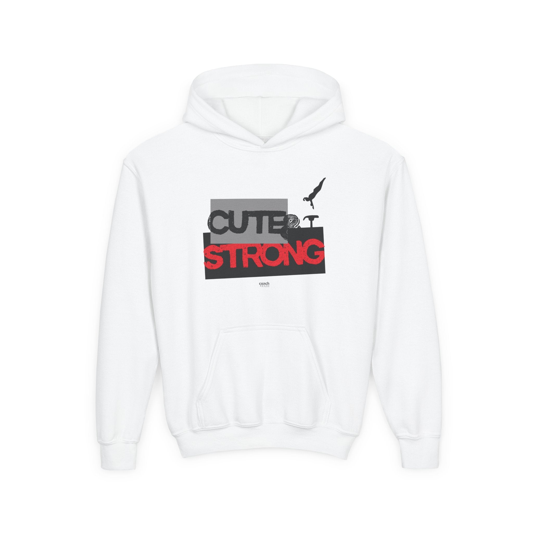 Cute & Strong Hoodie - Red/Black (Youth)