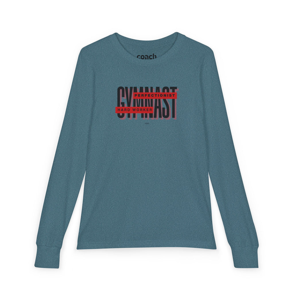 Gymnast Hard Worker Long Sleeve Shirt - Red (Youth)