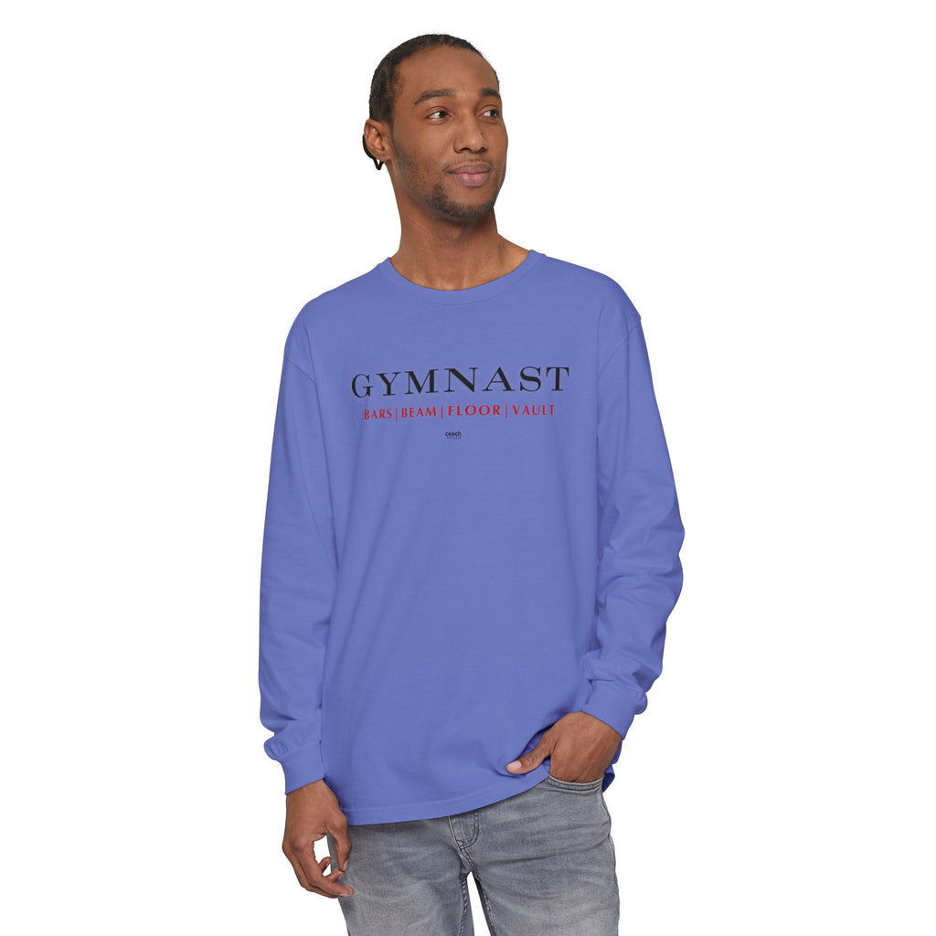 GYMNAST (Bars Beam Floor Vault) Long Sleeve Shirt - Red (Adult )