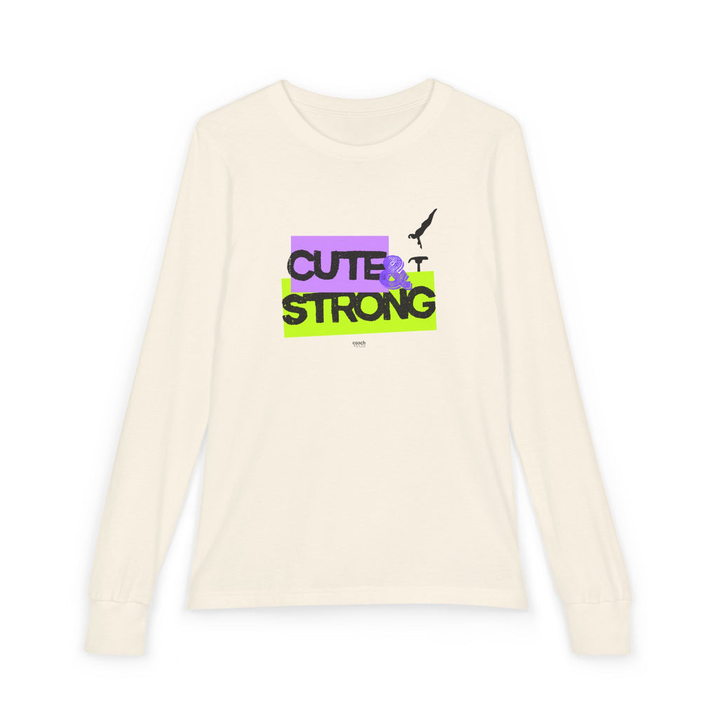 Cute & Strong Long Sleeve Shirt - Lavender/Lime (Youth)