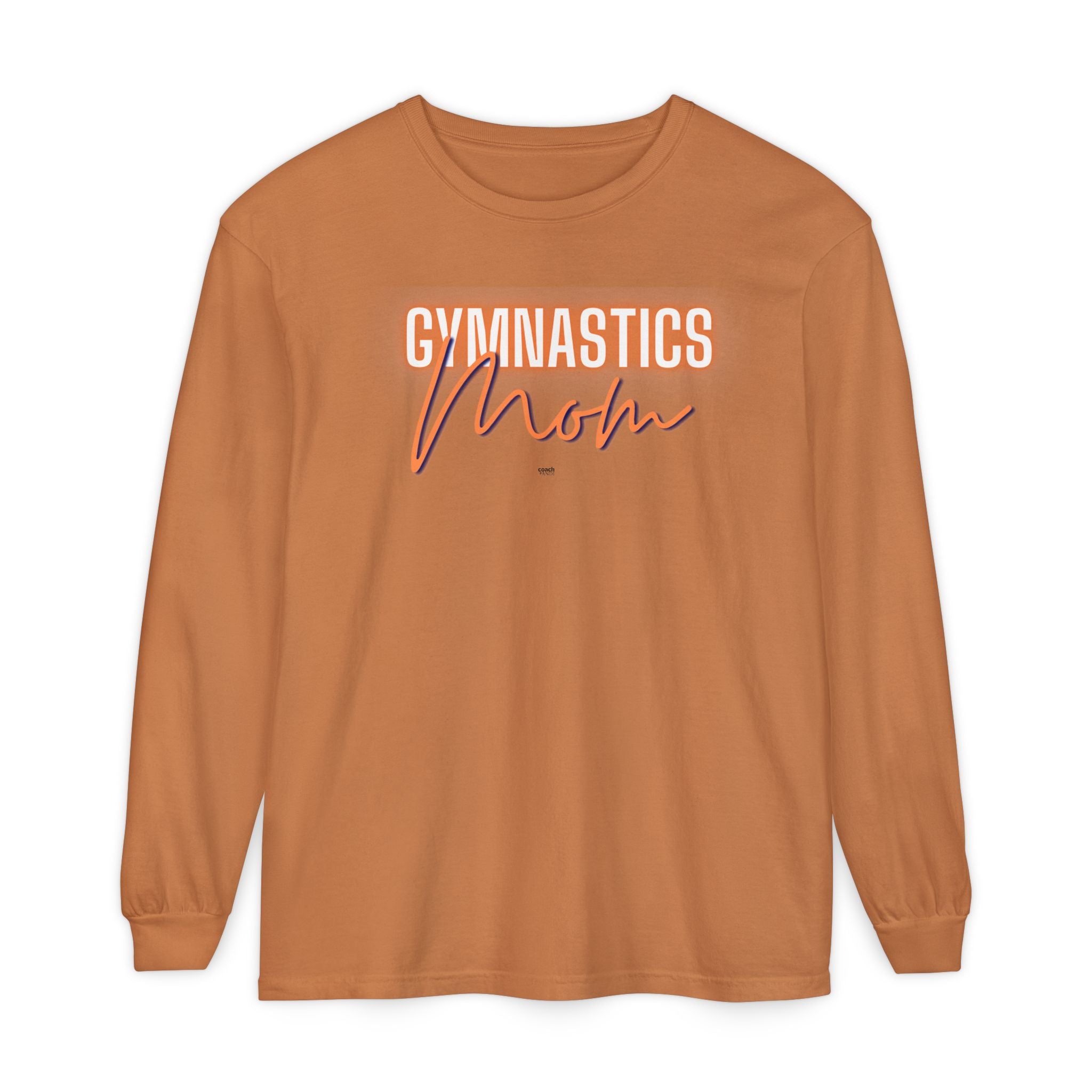 Glow Gym Mom Long Sleeve Shirt - Orange/Blue (Adult)