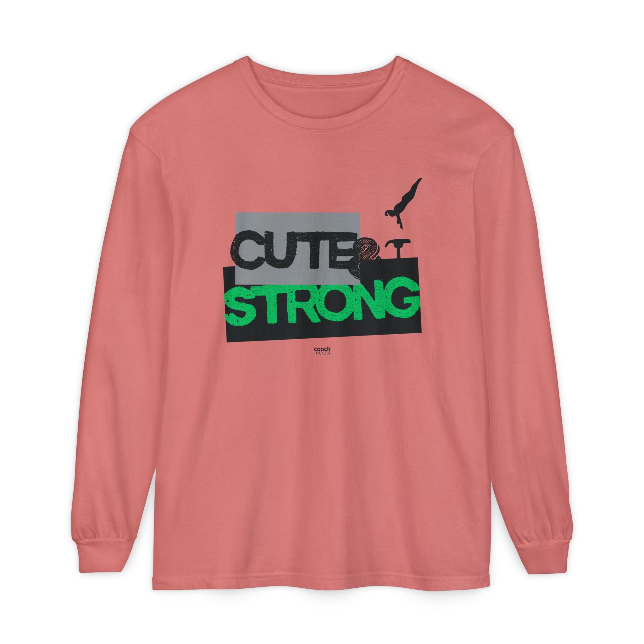 Cute & Strong - Green/Black (Adult Long Sleeve Shirt)
