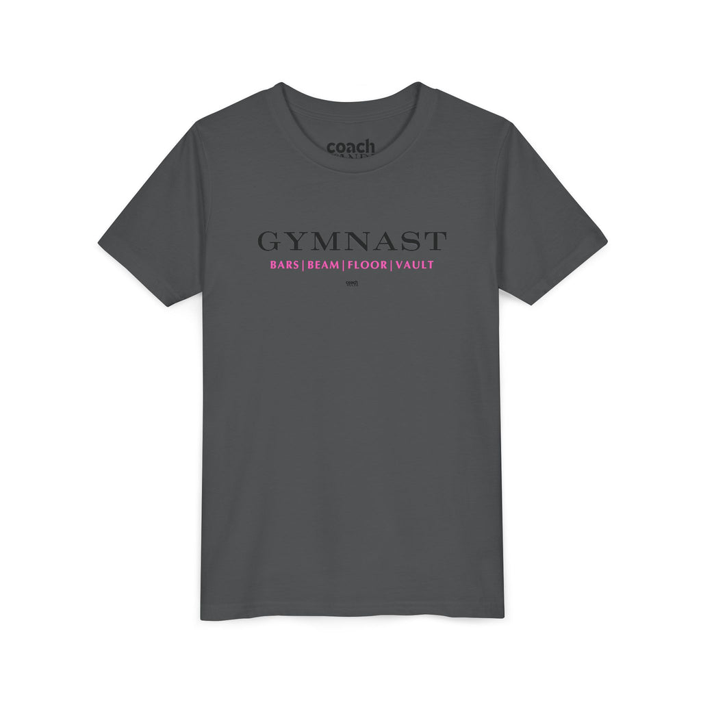 GYMNAST (Bars Beam Floor Vault) Short Sleeve Tee - Pink (Youth)