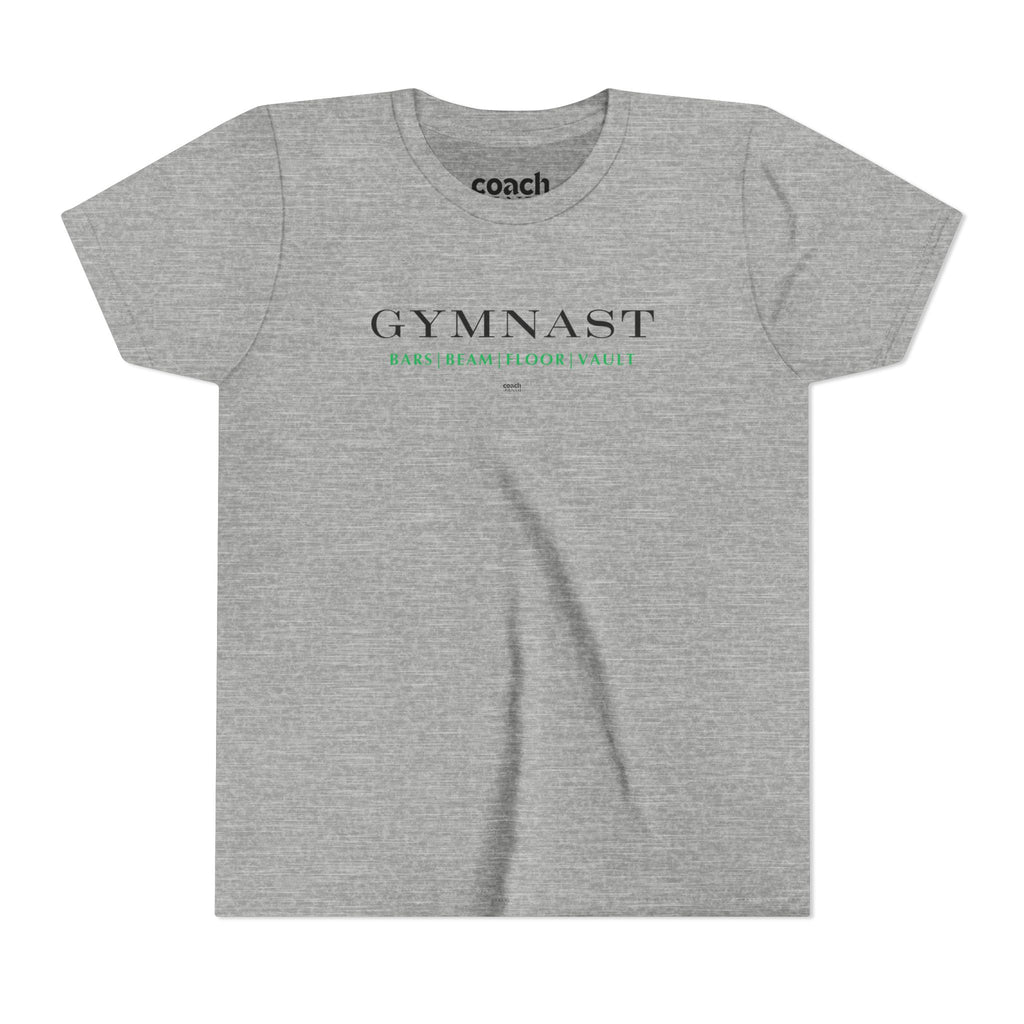 GYMNAST (Bars Beam Floor Vault) Short Sleeve Tee - Green (Youth)