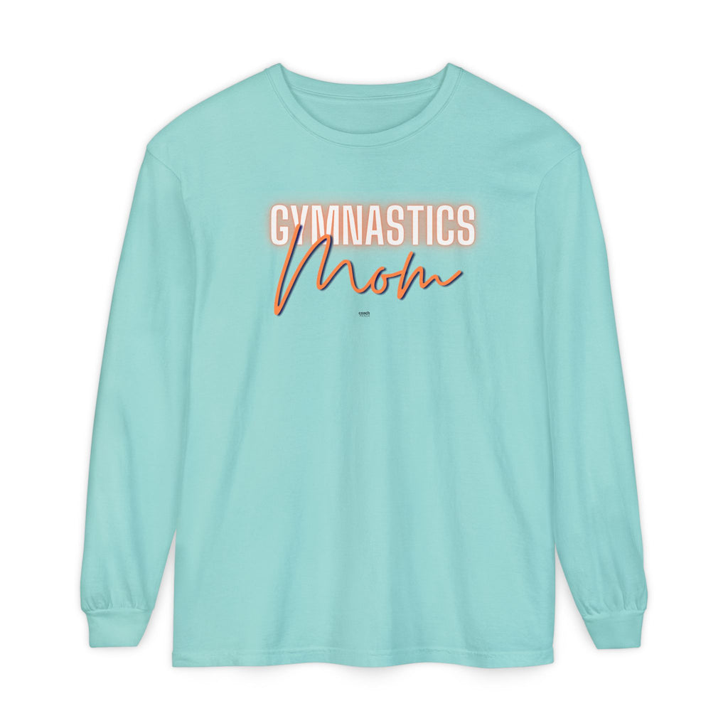 Glow Gym Mom Long Sleeve Shirt - Orange/Blue (Adult)