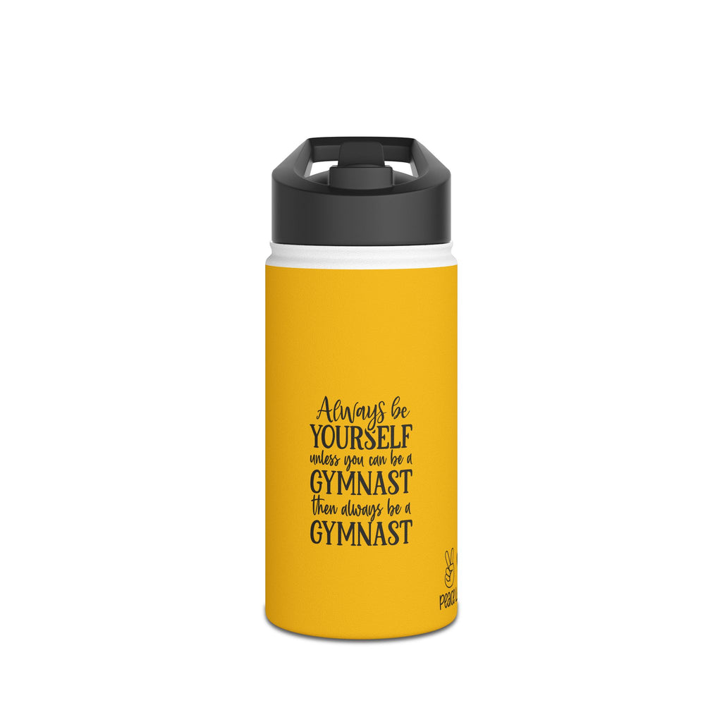 Gymnastics Quotes-Goldenrod (Stainless Steel Water Bottle, Standard Lid)