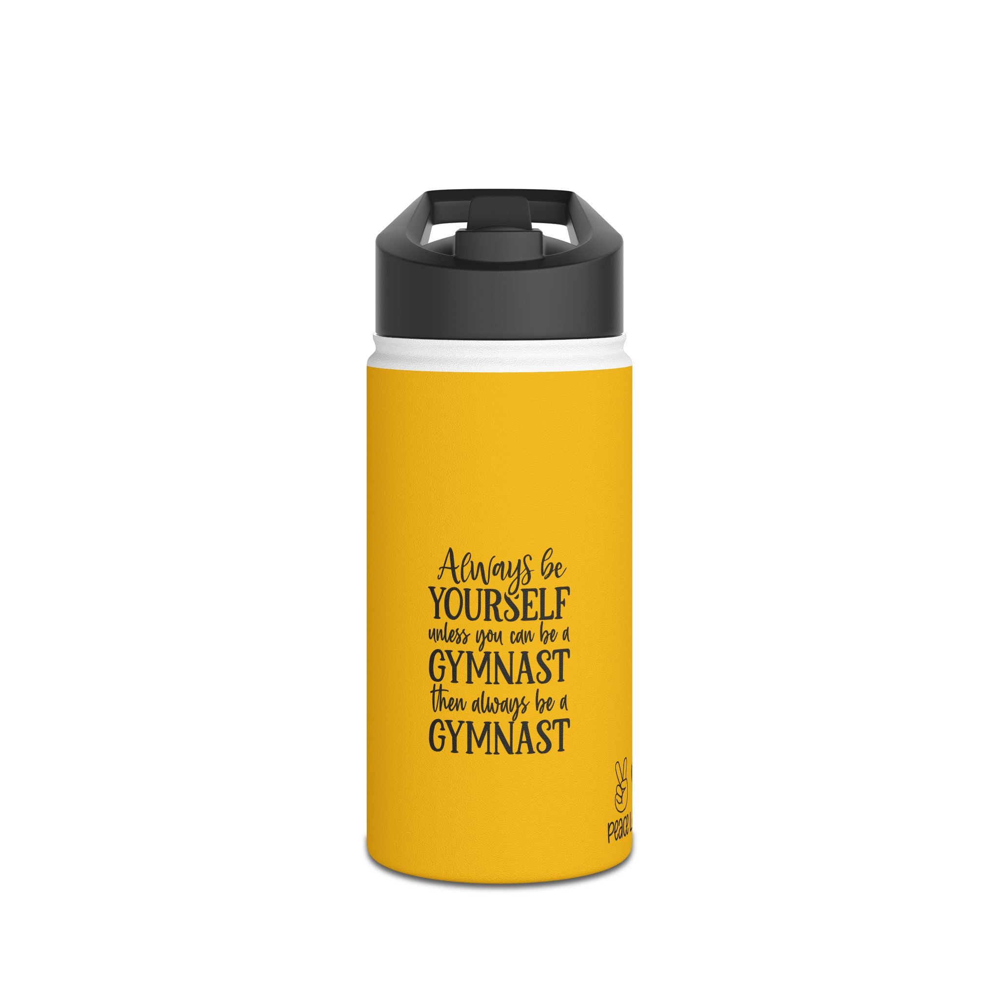 Gymnastics Quotes-Goldenrod (Stainless Steel Water Bottle, Standard Lid)