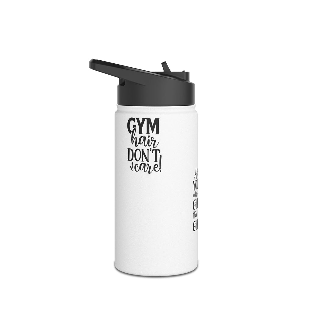 Gymnastics Quotes-White (Stainless Steel Water Bottle, Standard Lid)