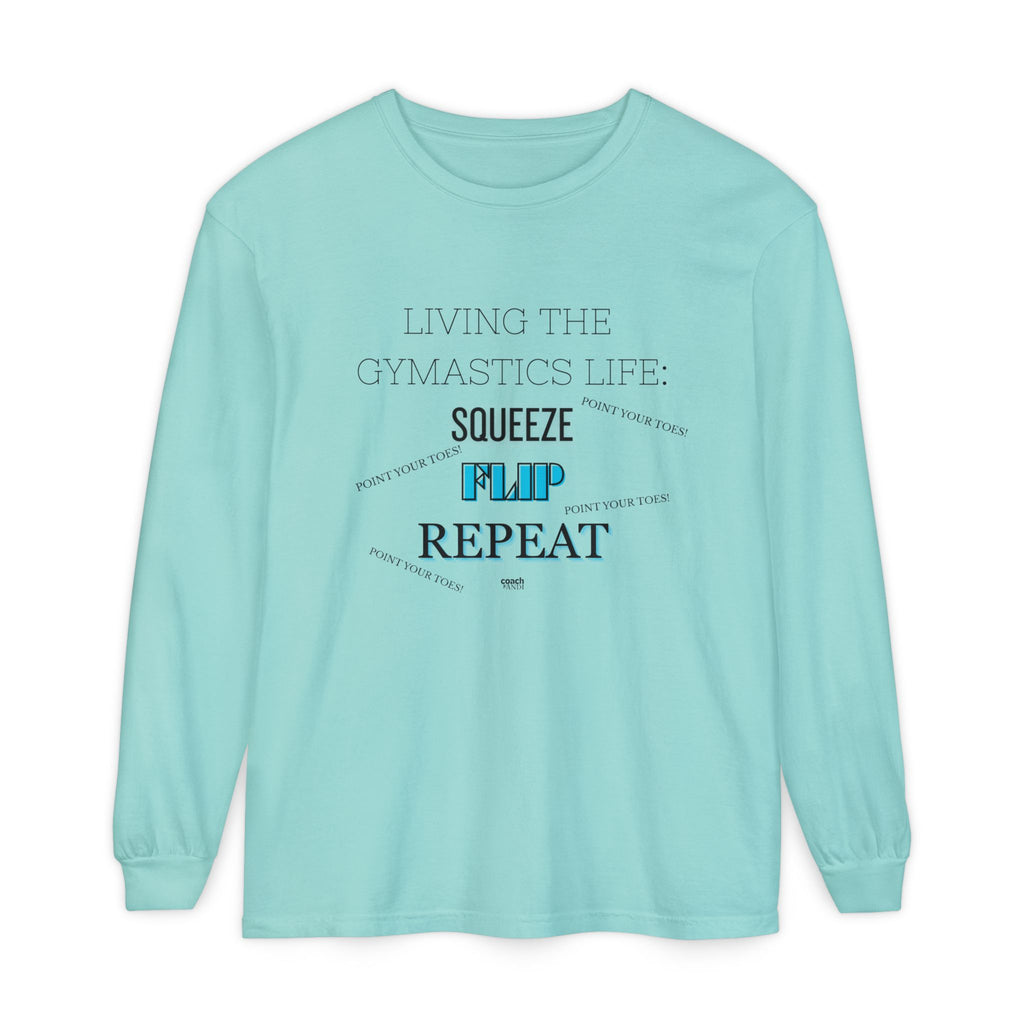 Squeeze Flip Repeat -Teal (Adult Longsleeve Shirt)