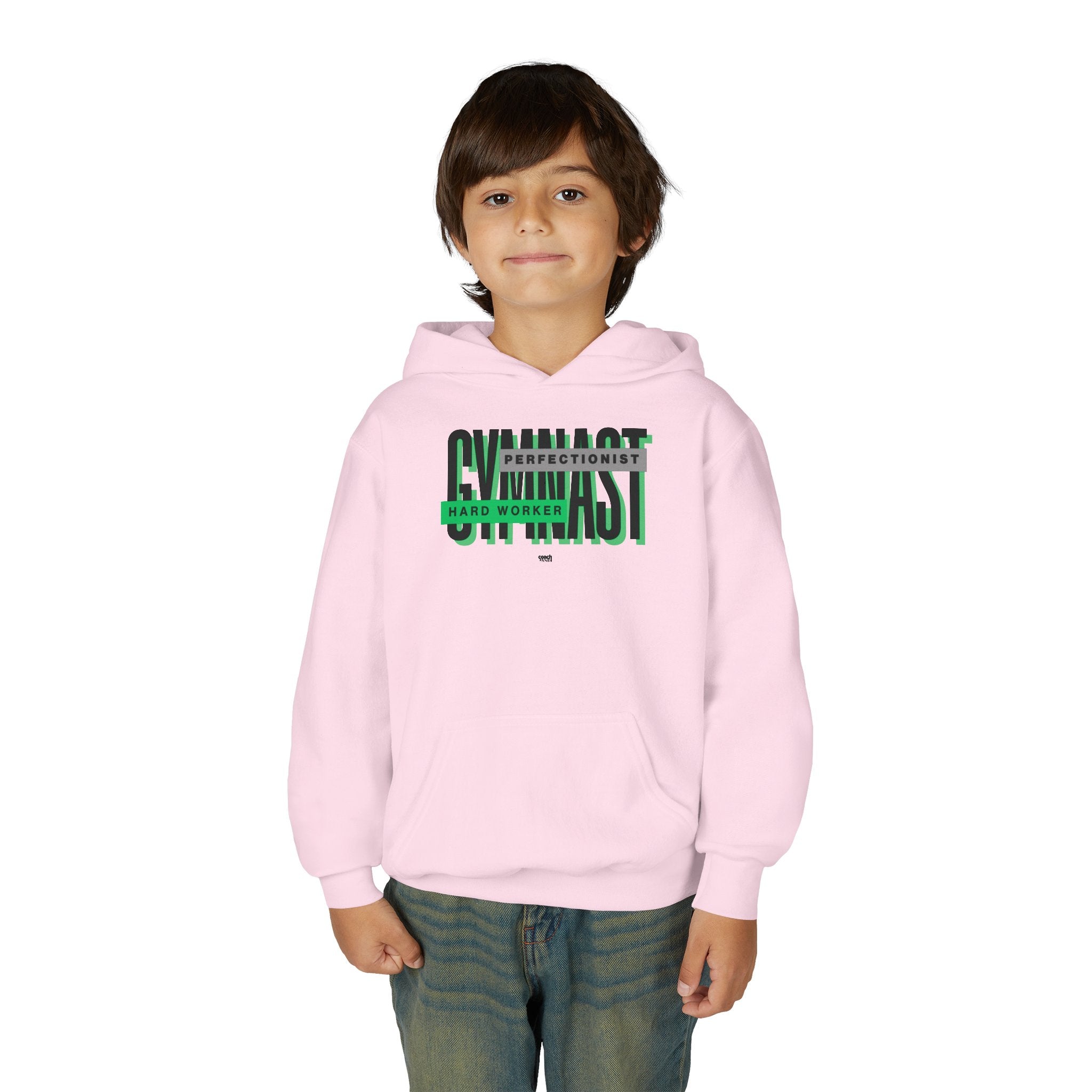 Gymnast Hard Worker Hoodie - Green (Youth)