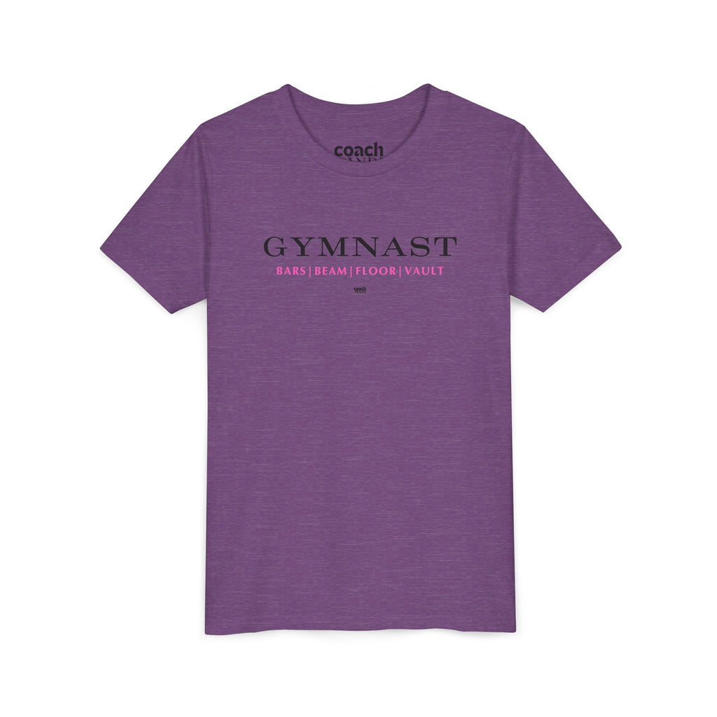 GYMNAST (Bars Beam Floor Vault) Short Sleeve Tee - Pink (Youth)
