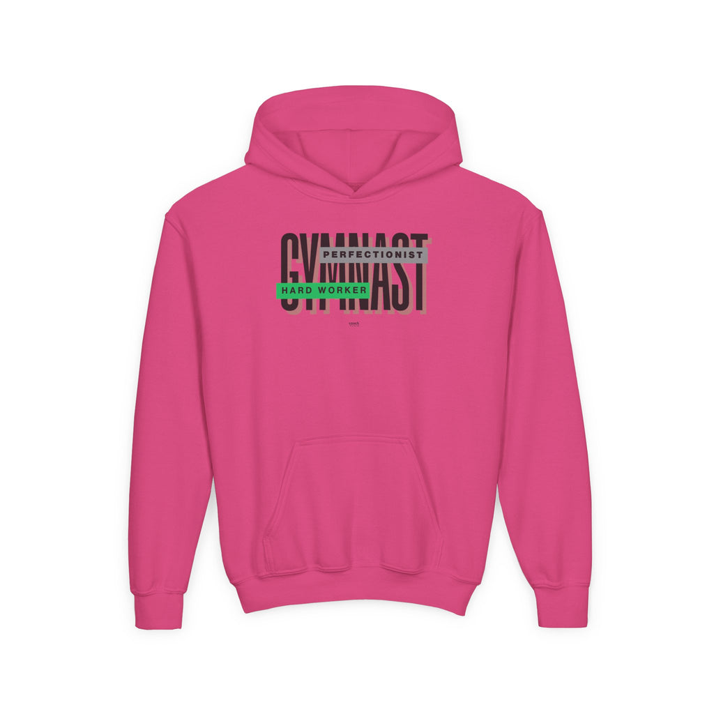 Gymnast Hard Worker Hoodie - Green (Youth)