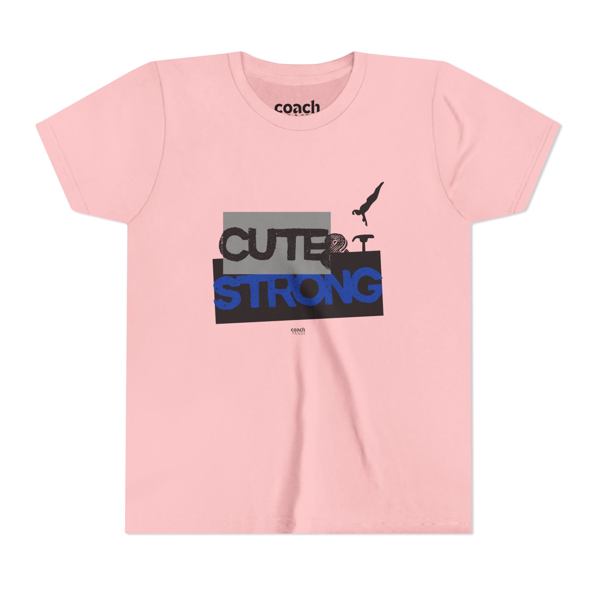 Cute & Strong Youth Short Sleeve Tee - Blue/Black