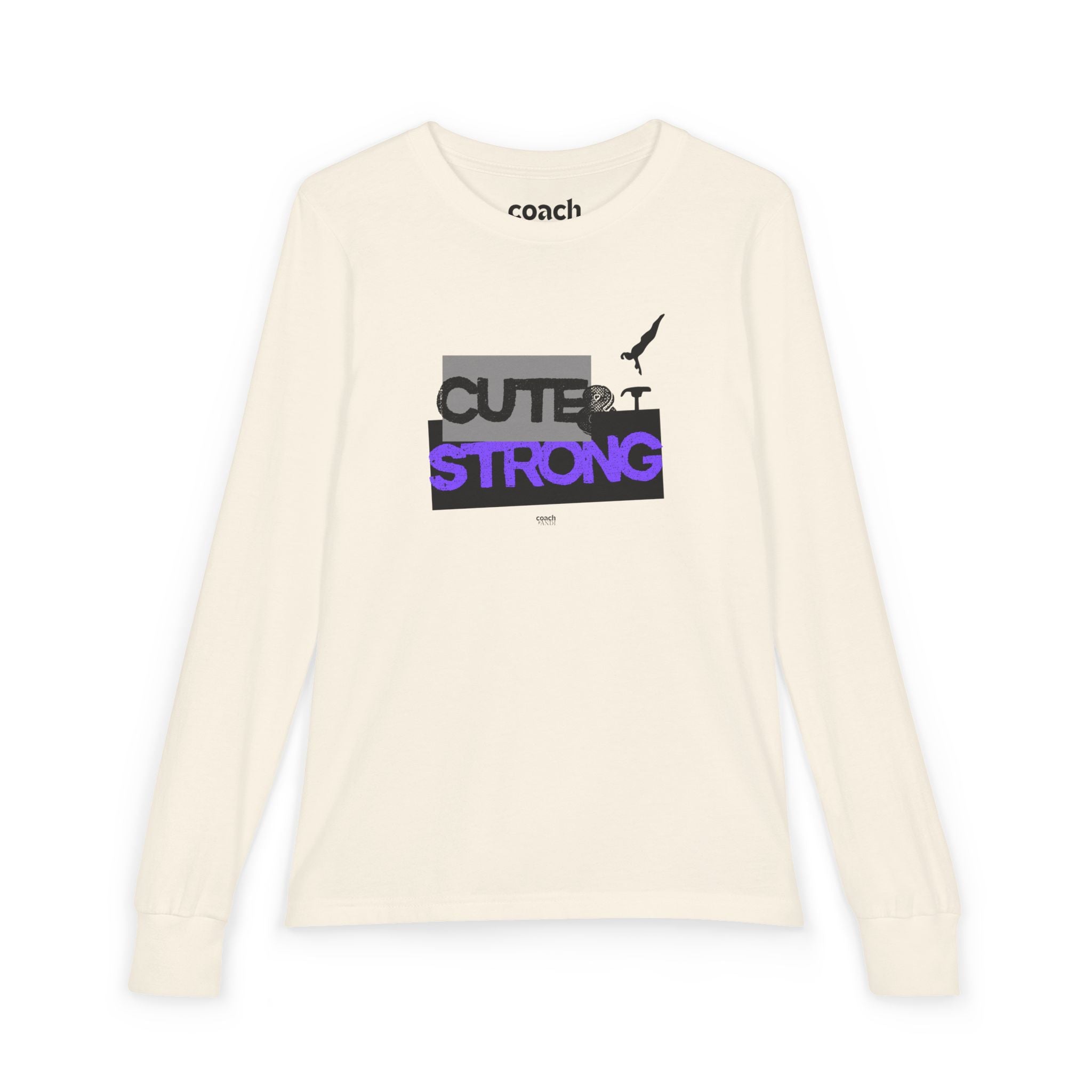 Cute & Strong Long Sleeve Shirt - Purple/Black (Youth)