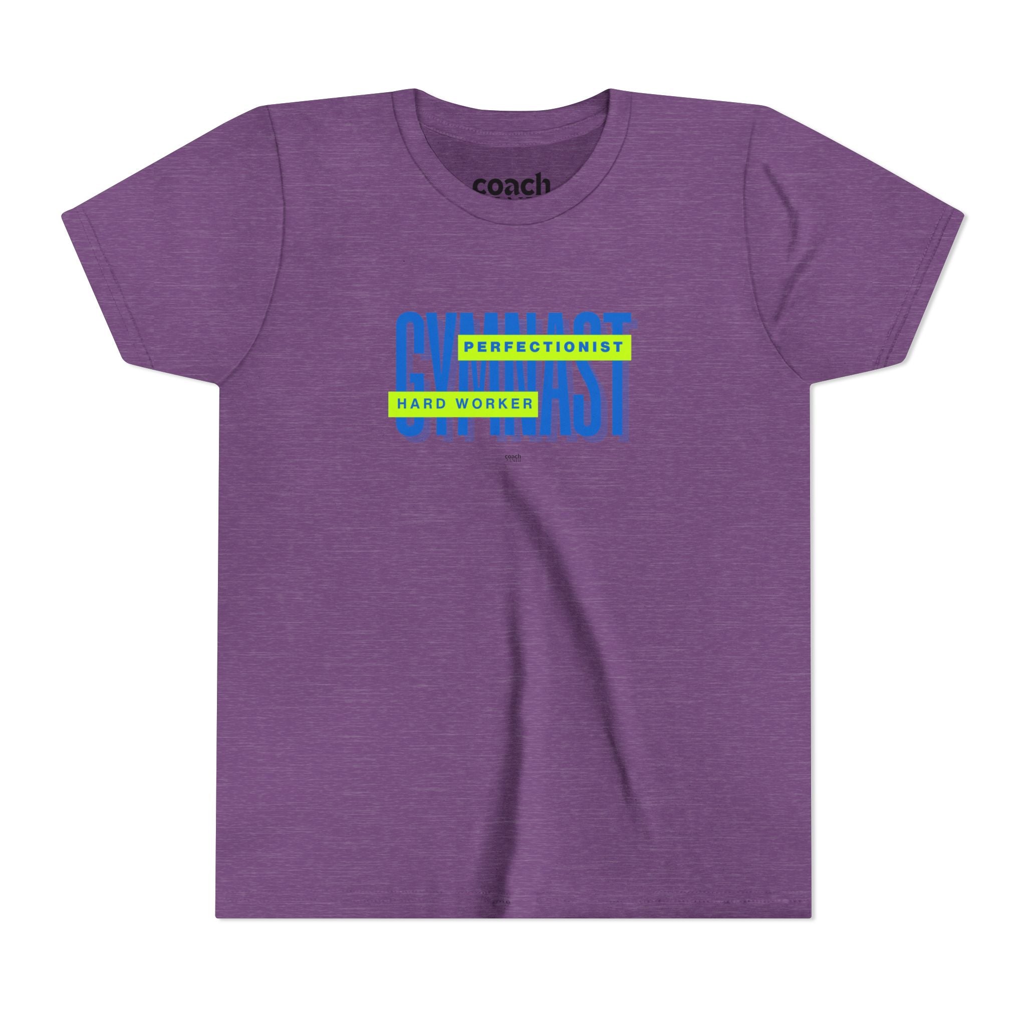Gymnast Hard Worker Tshirt - Lime/Blue (Youth)