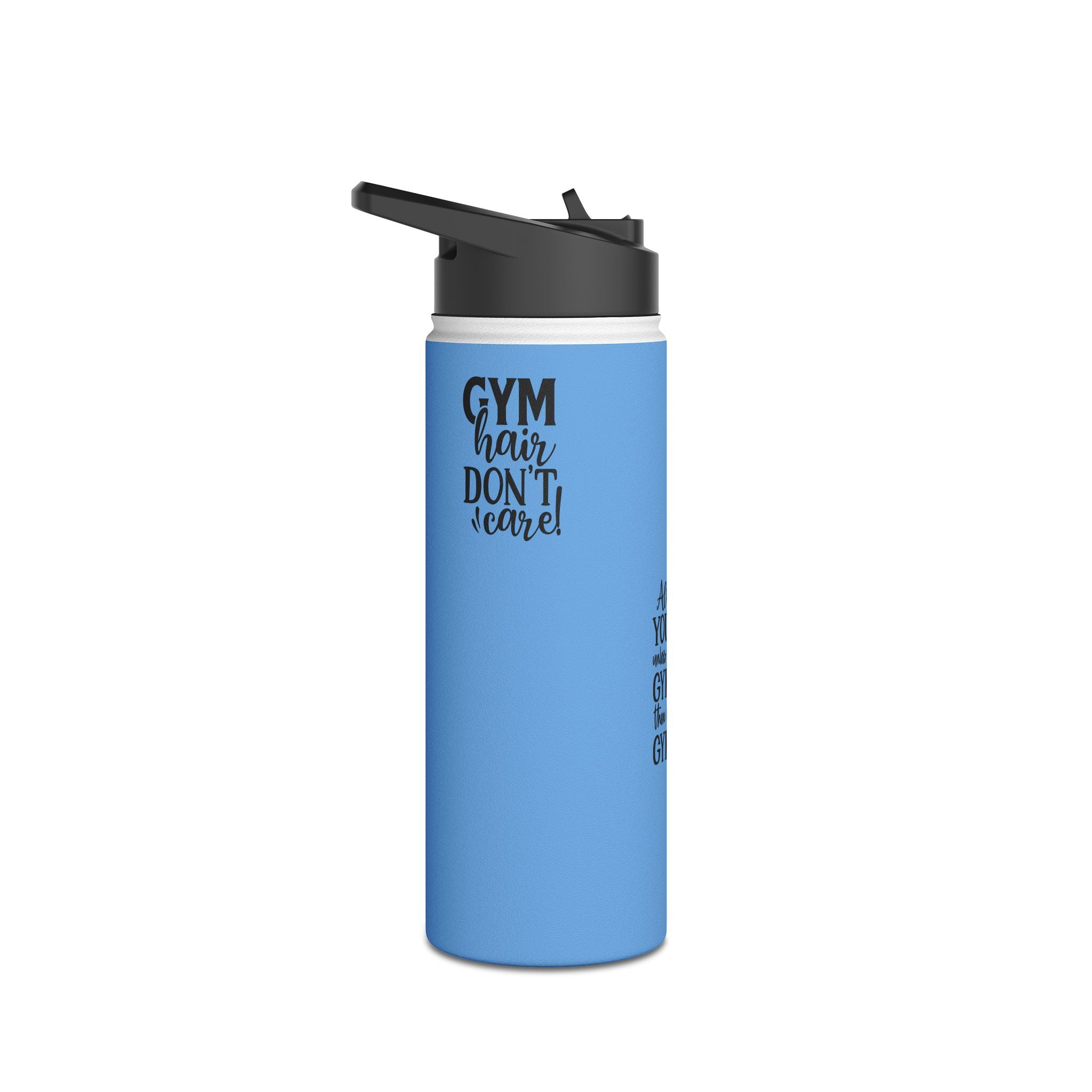 Gymnastics Quotes-Lt Blue (Stainless Steel Water Bottle, Standard Lid)