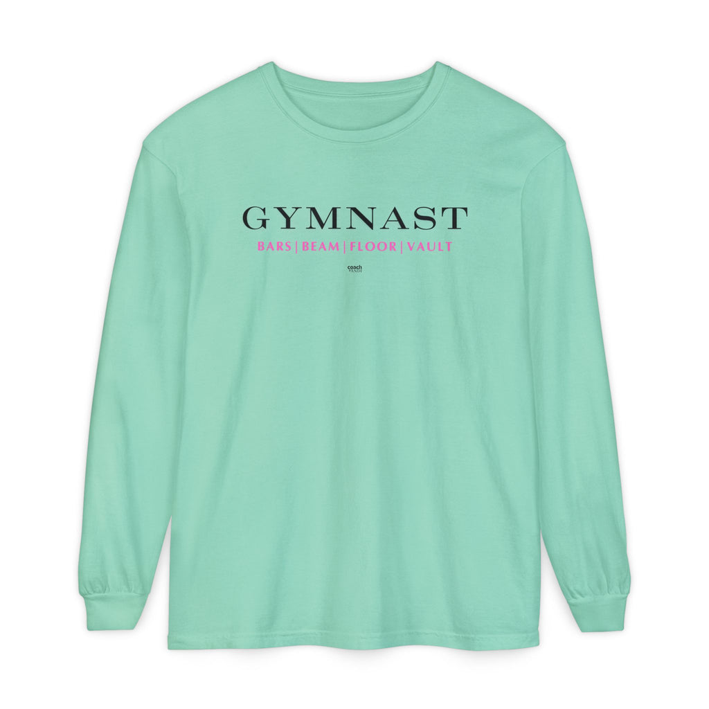 GYMNAST (Bars Beam Floor Vault) Long Sleeve Shirt - Pink (Adult )