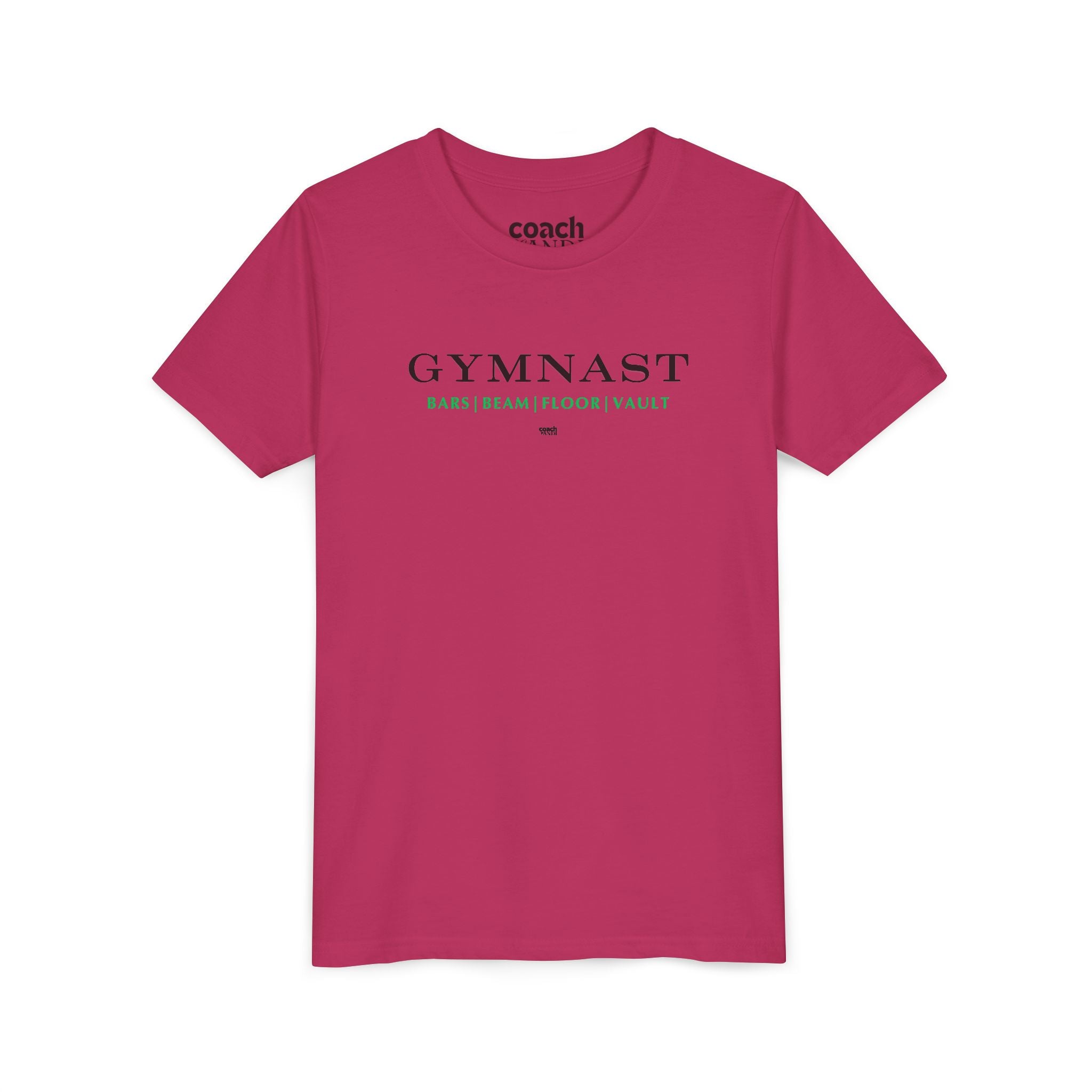 GYMNAST (Bars Beam Floor Vault) Short Sleeve Tee - Green (Youth)