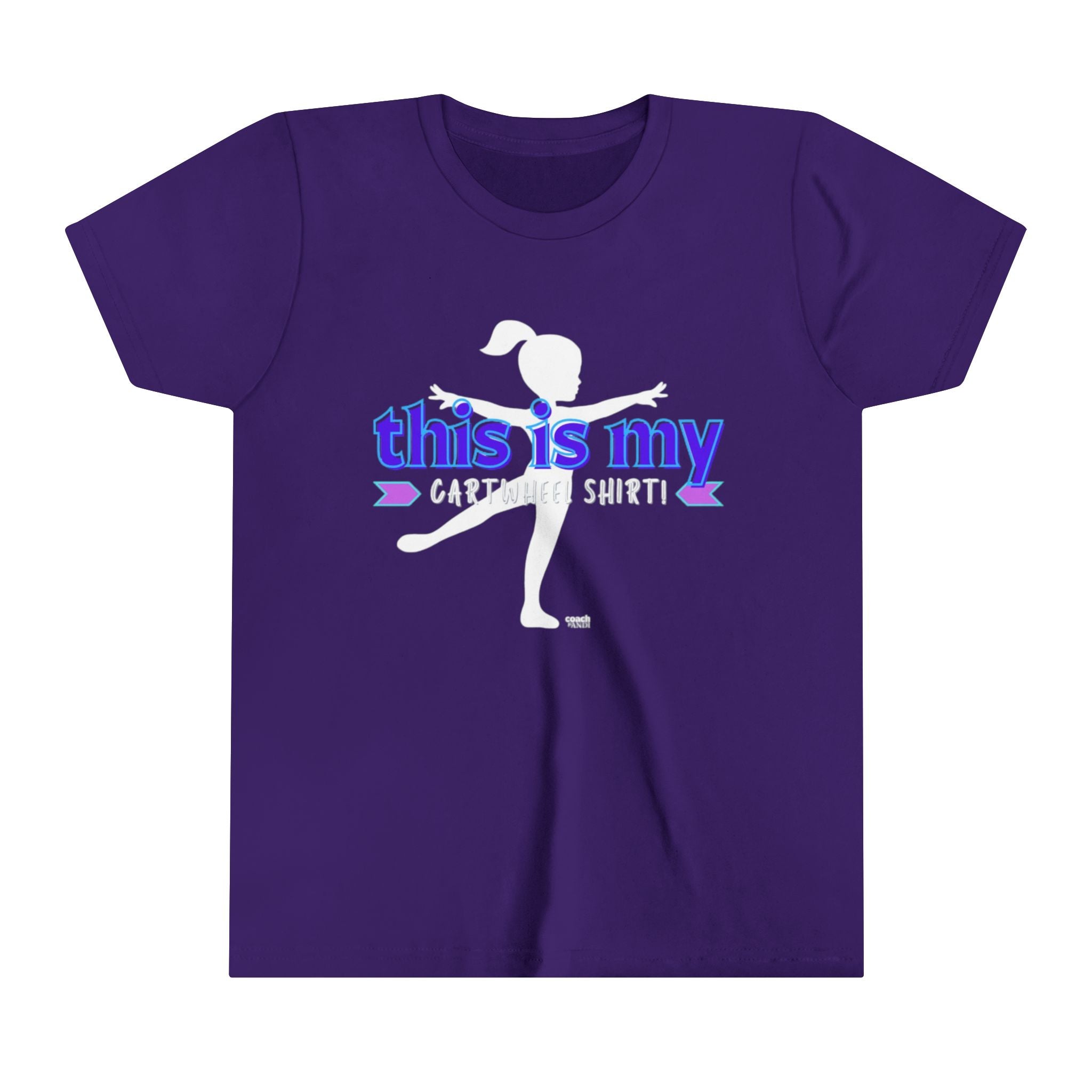 My Cartwheel Shirt-Purple/Turquoise (Youth Short Sleeve Tee)