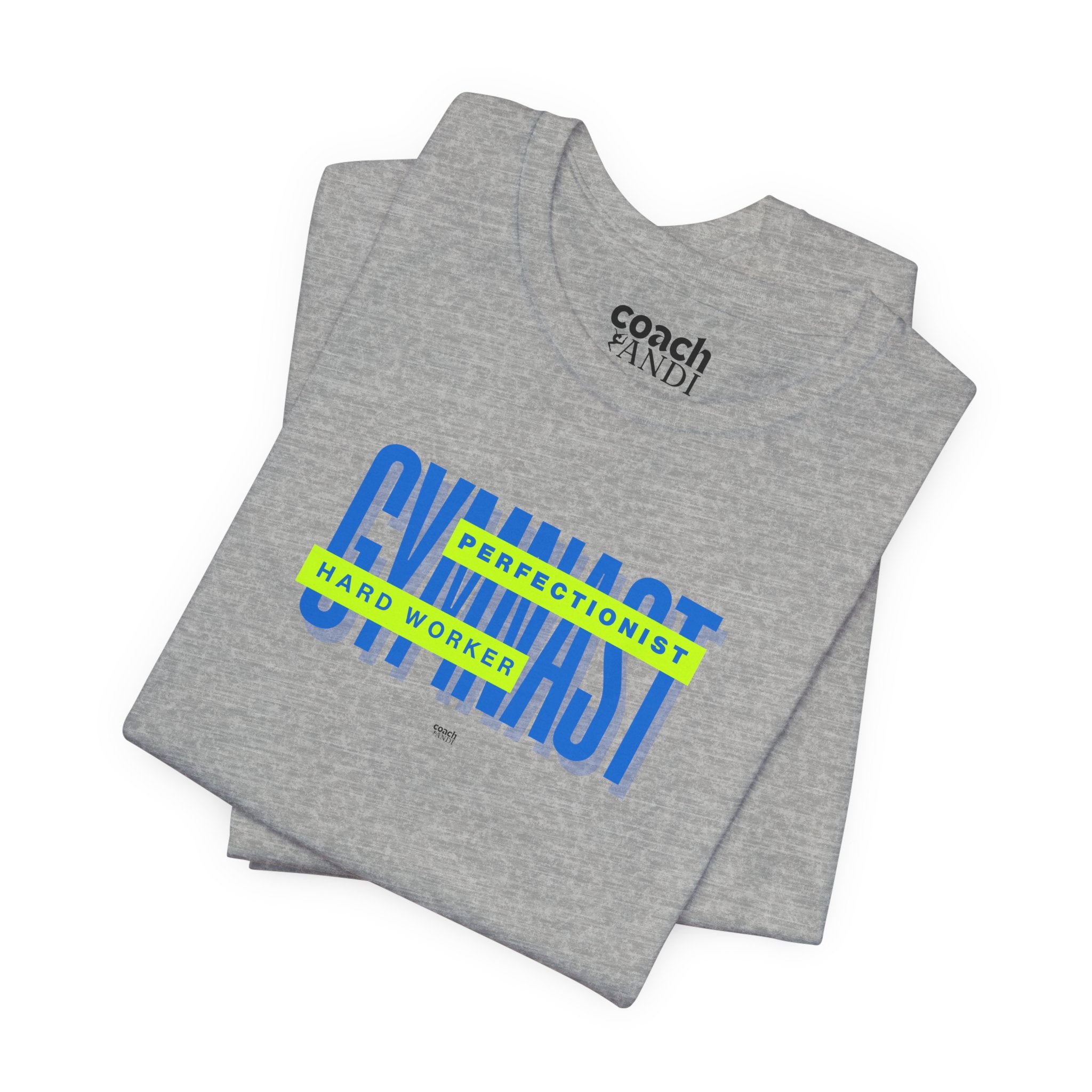 Gymnast Hard Worker Tshirt - Lime/Blue (Adult)