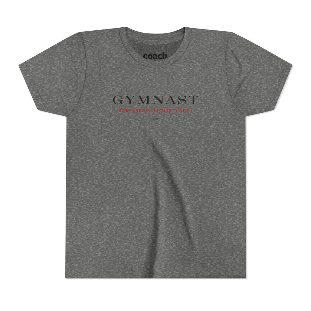 GYMNAST (Bars Beam Floor Vault) Short Sleeve Tee - Red (Youth)