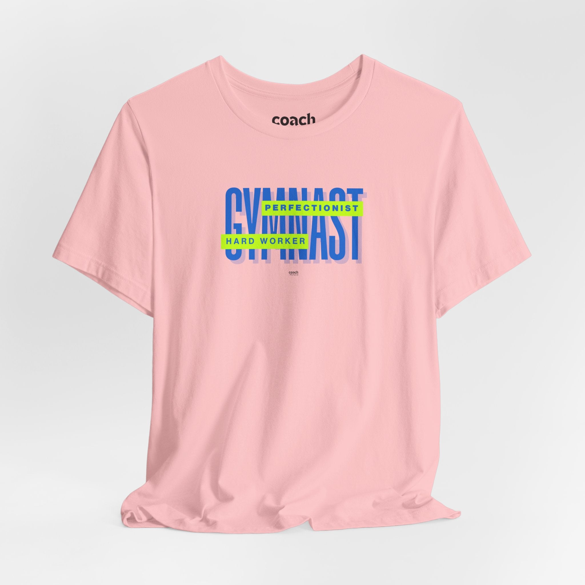 Gymnast Hard Worker Tshirt - Lime/Blue (Adult)