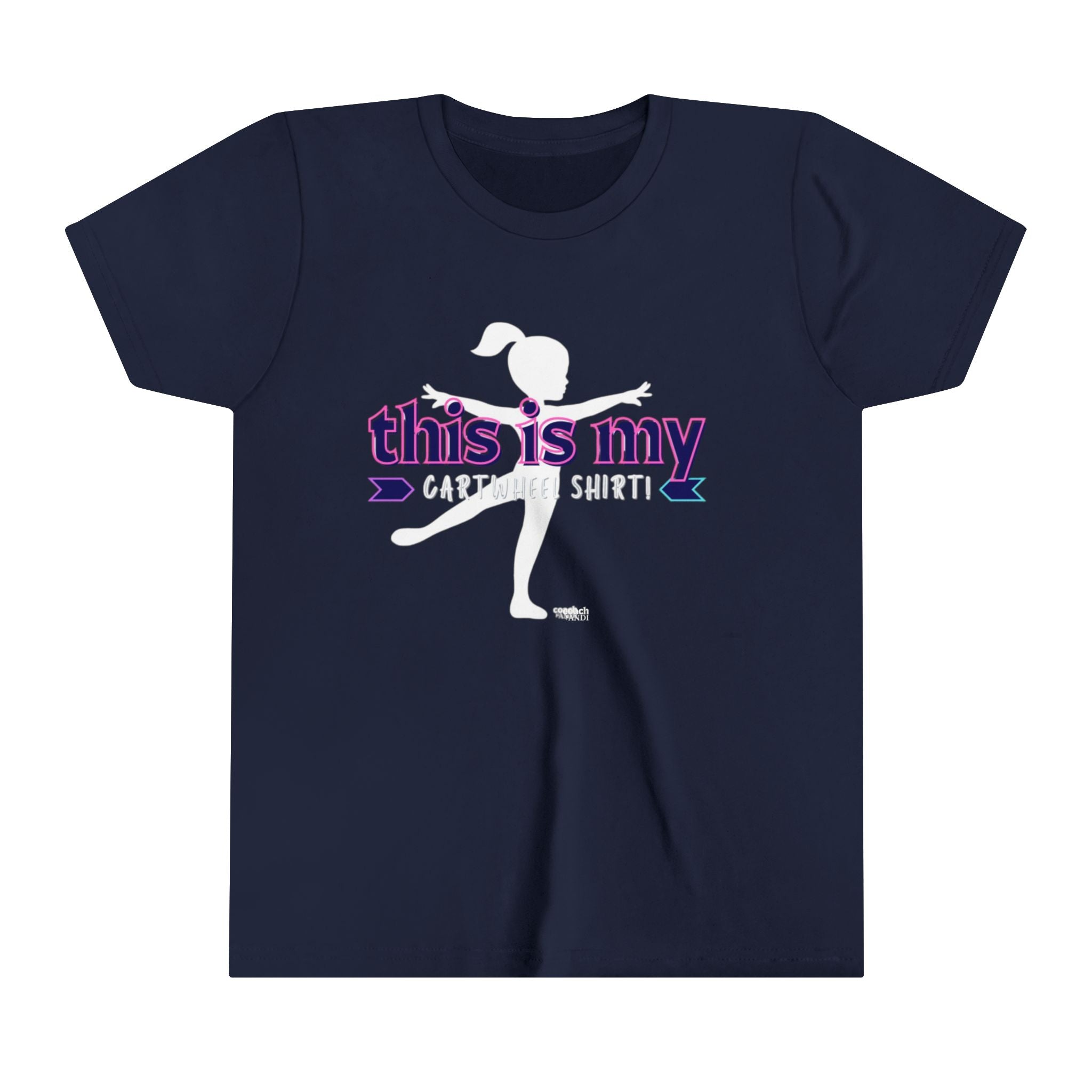 My Cartwheel Shirt-Navy/Pink (Youth Short Sleeve Tee)