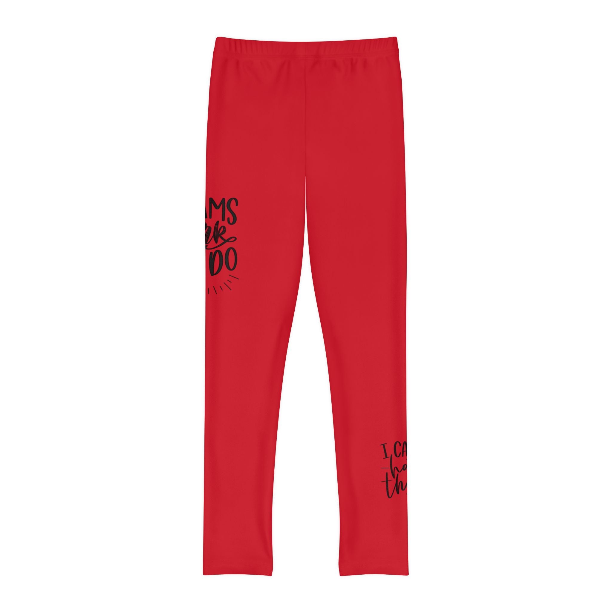 Dreams Dont Work Hard, You Do- Red (Youth Full-Length Leggings (AOP)