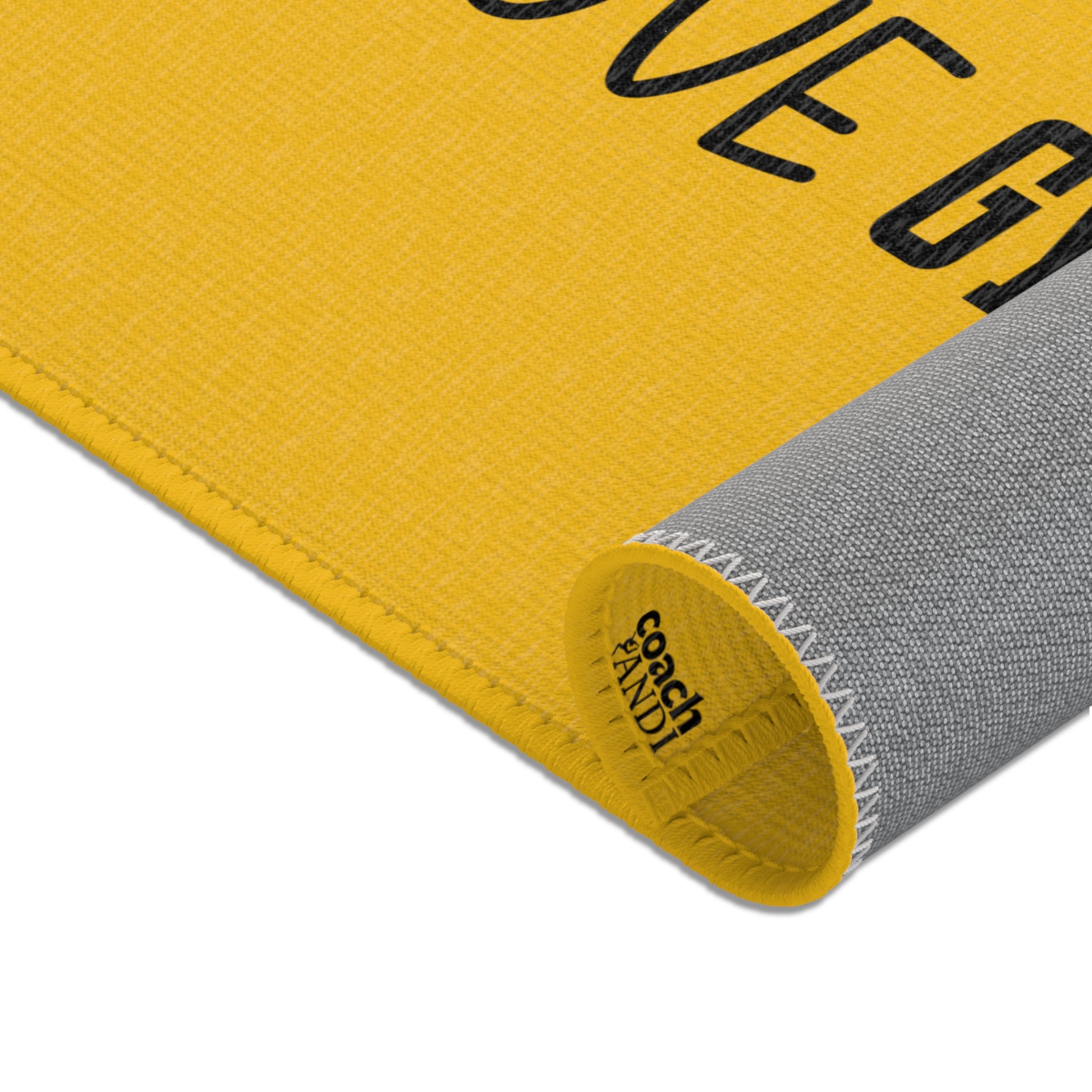 Peace, Love, Gymnastics-Goldenrod (Area Rugs)