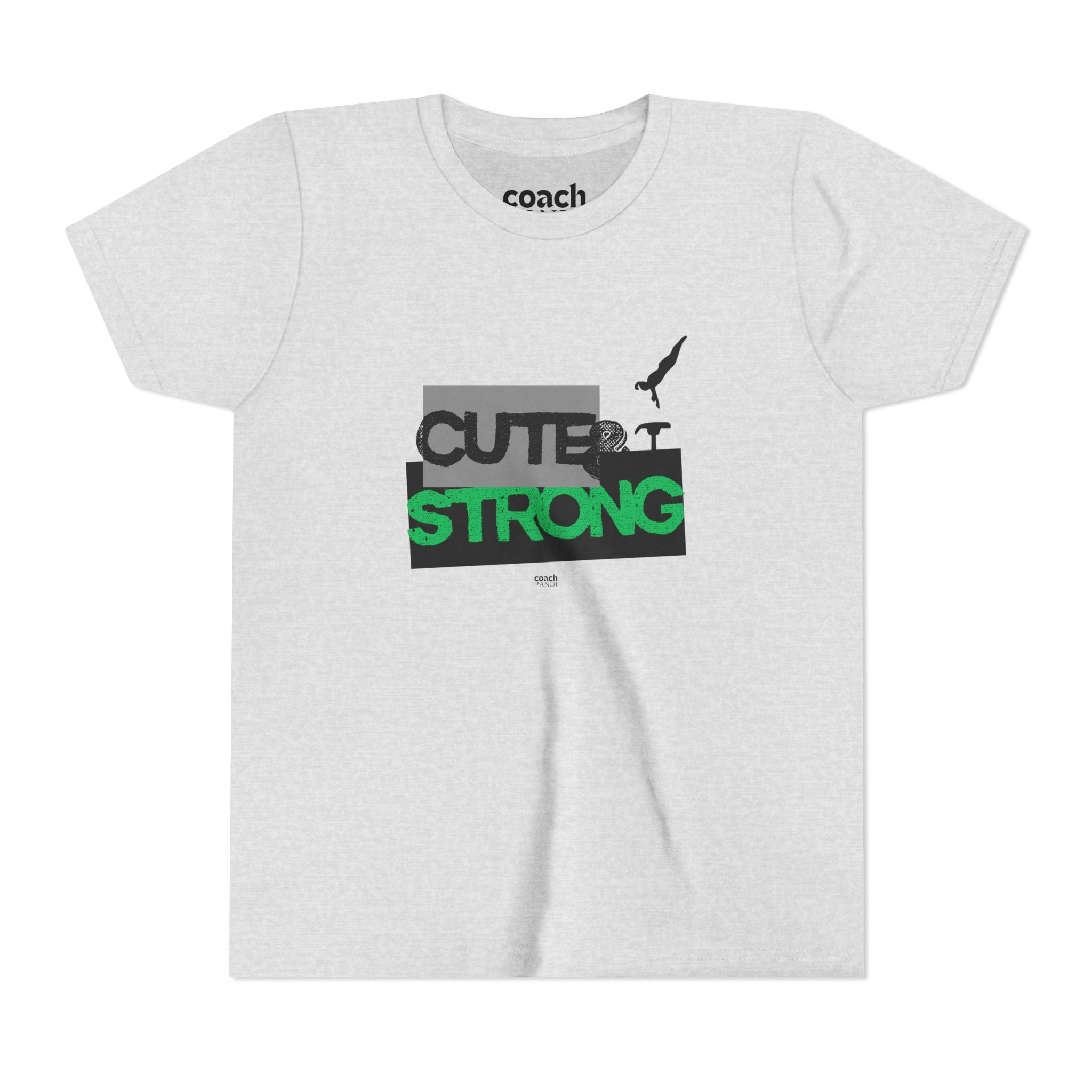 Cute & Strong Youth Short Sleeve Tee - Green/Black