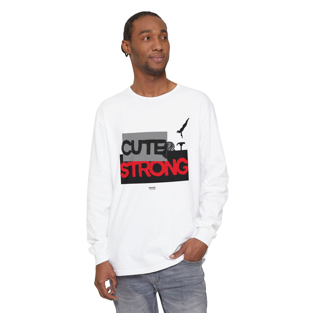 Cute & Strong - Red/Black (Adult Long Sleeve Shirt)