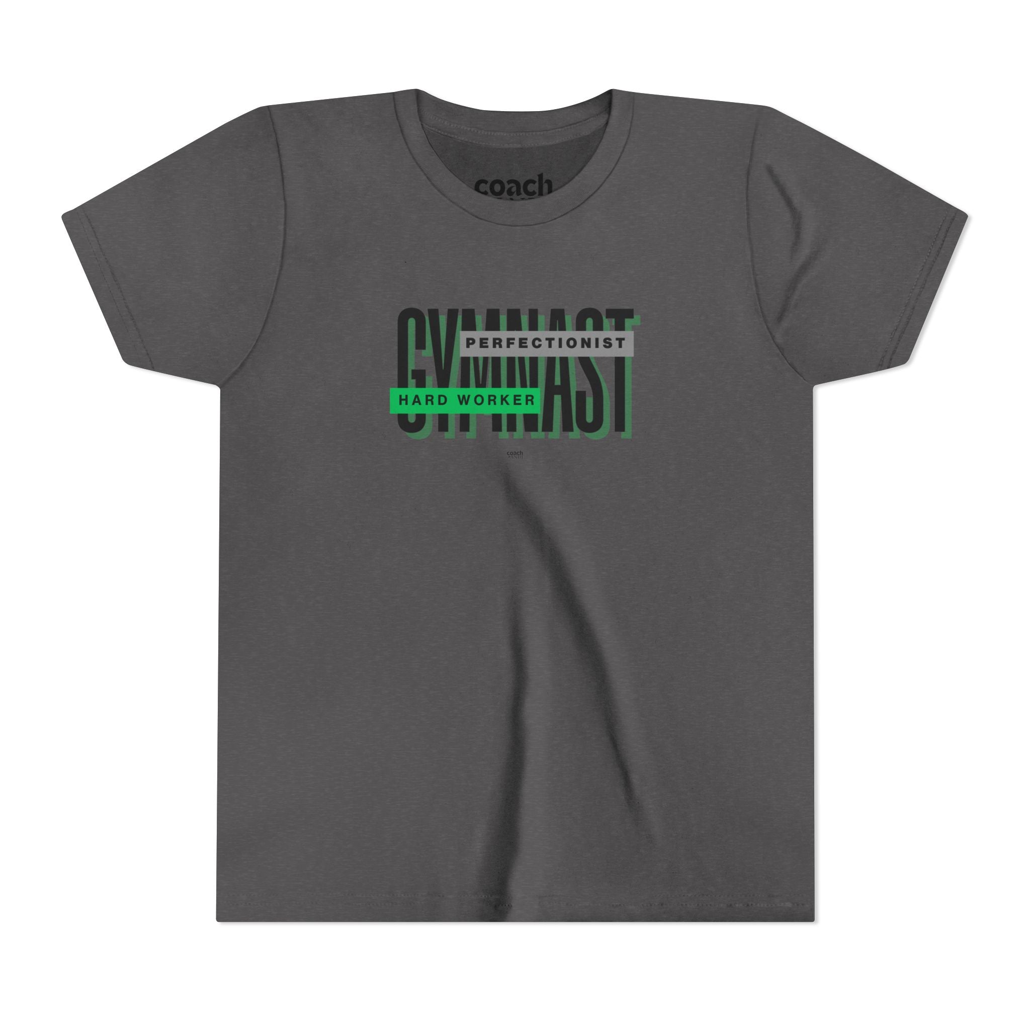 Gymnast Hard Worker Tshirt - Green/Black (Youth)