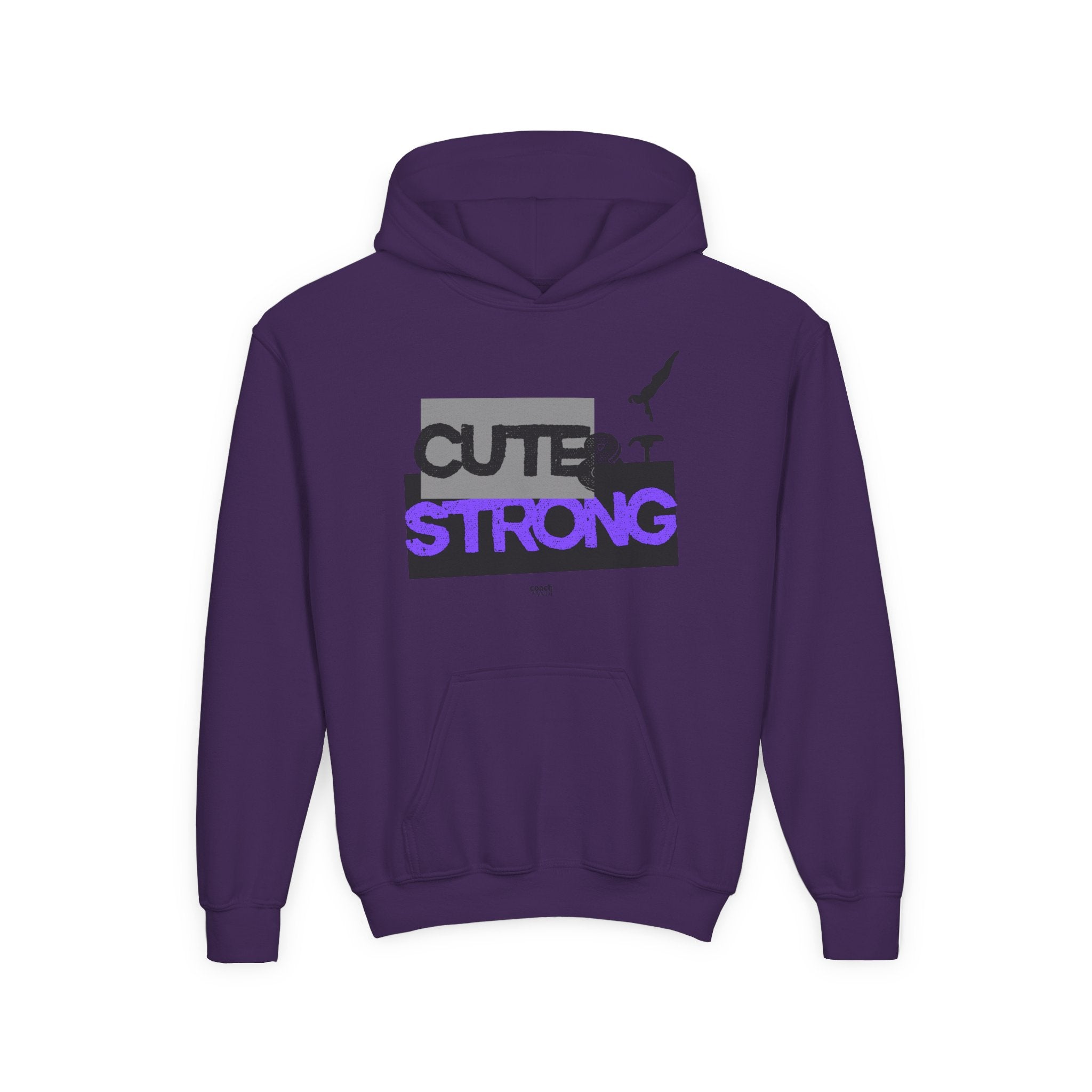 Cute & Strong Hoodie - Purple/Black (Youth)