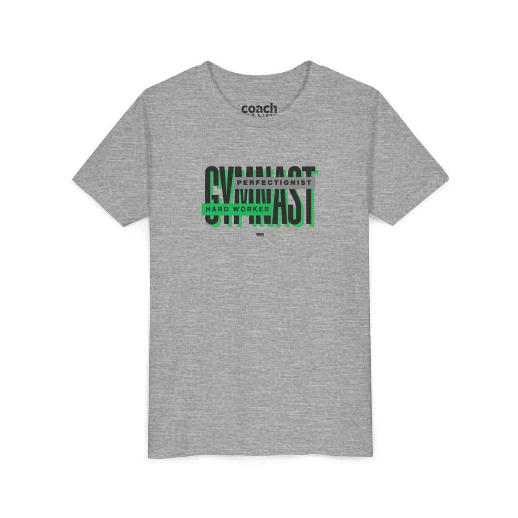 Gymnast Hard Worker Tshirt - Green/Black (Youth)
