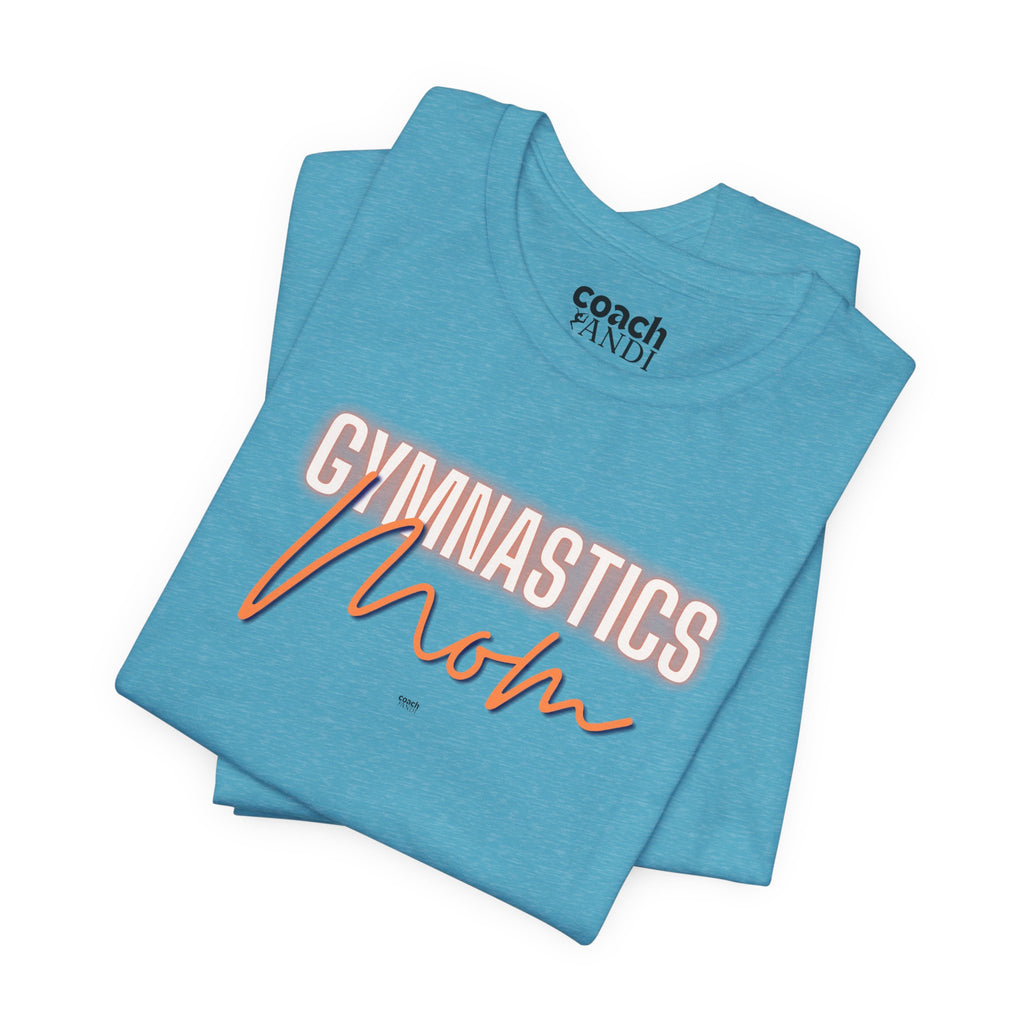 Glow Gym Mom Tshirt - Orange/Blue (Adult)