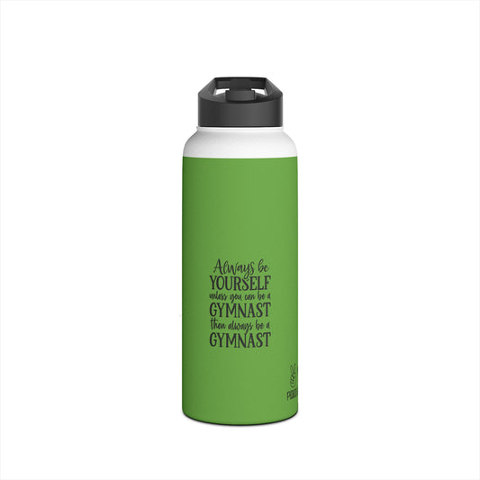 Gymnastics Quotes-Green (Stainless Steel Water Bottle, Standard Lid)
