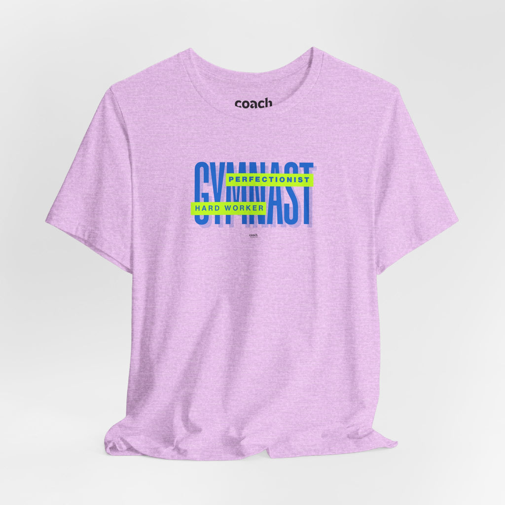 Gymnast Hard Worker Tshirt - Lime/Blue (Adult)