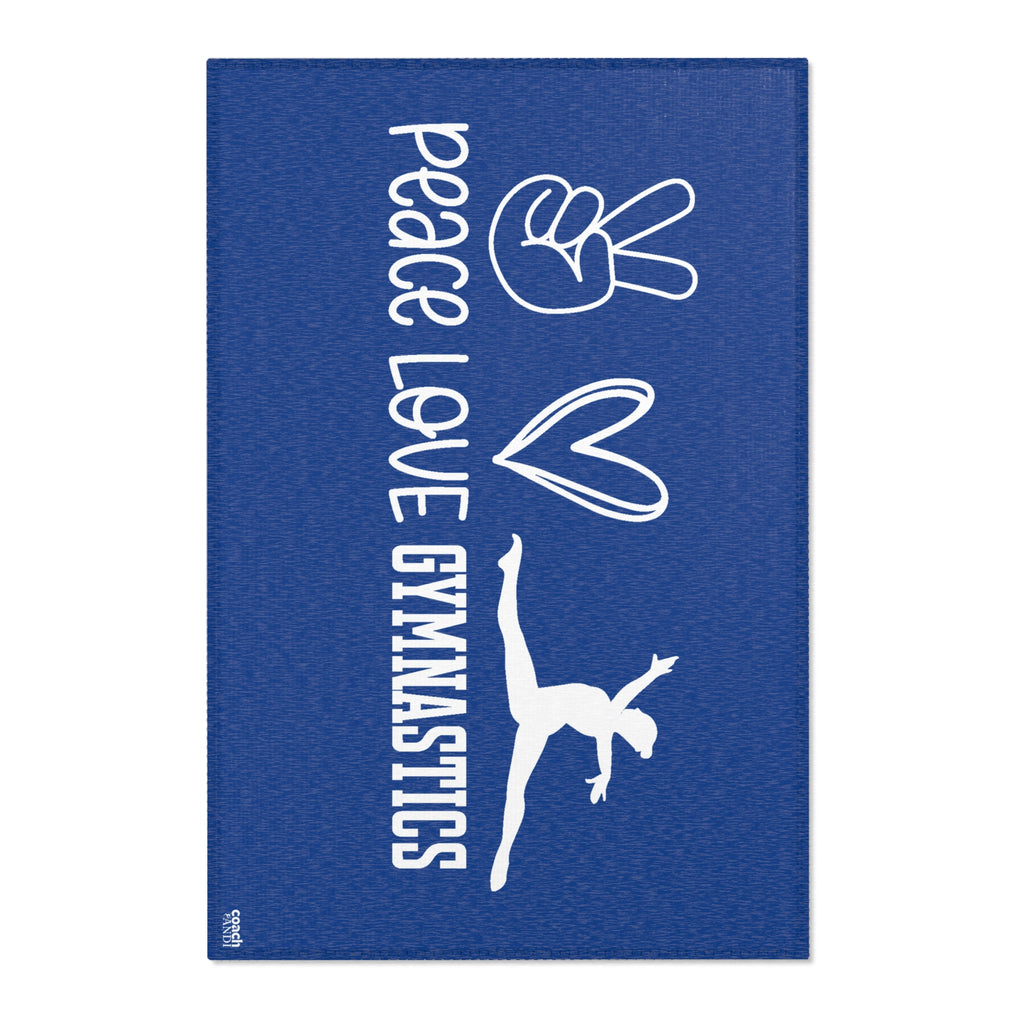 Peace, Love, Gymnastics-Blue (Area Rugs)